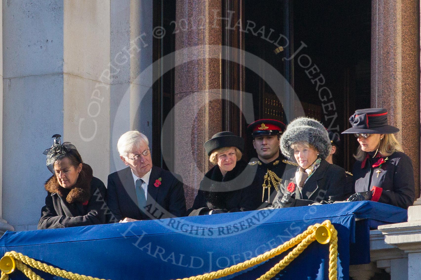 Guests on one of the balconies of the Foreign- and Commonwealth Office building.