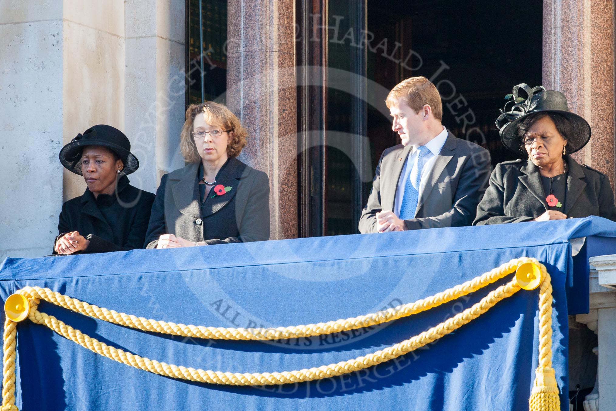 Guests on one of the balconies of the Foreign- and Commonwealth Office building.