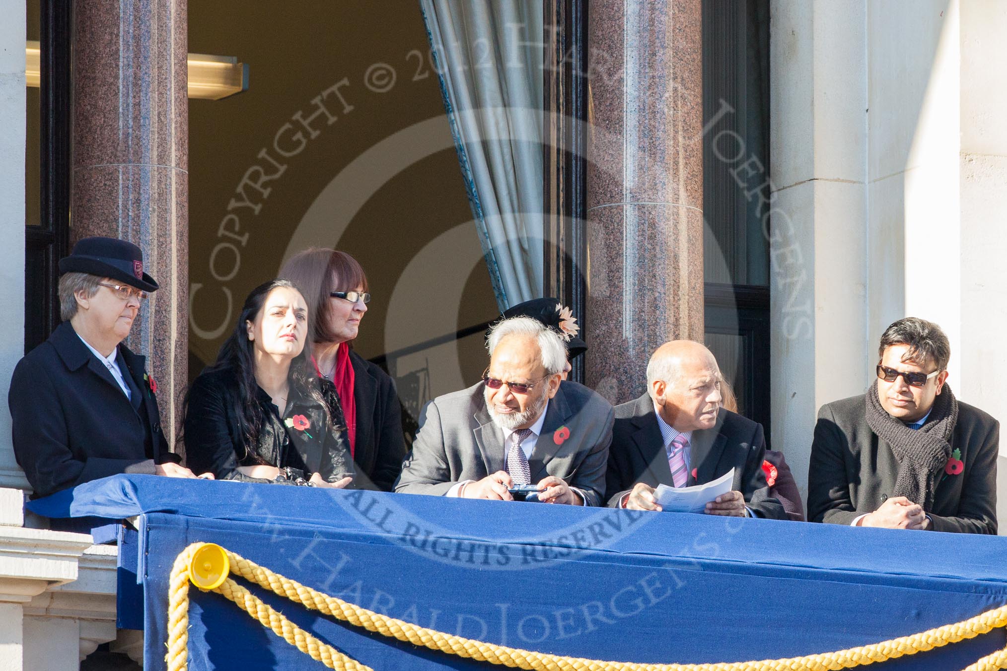 Guests on one of the balconies of the Foreign- and Commonwealth Office building.