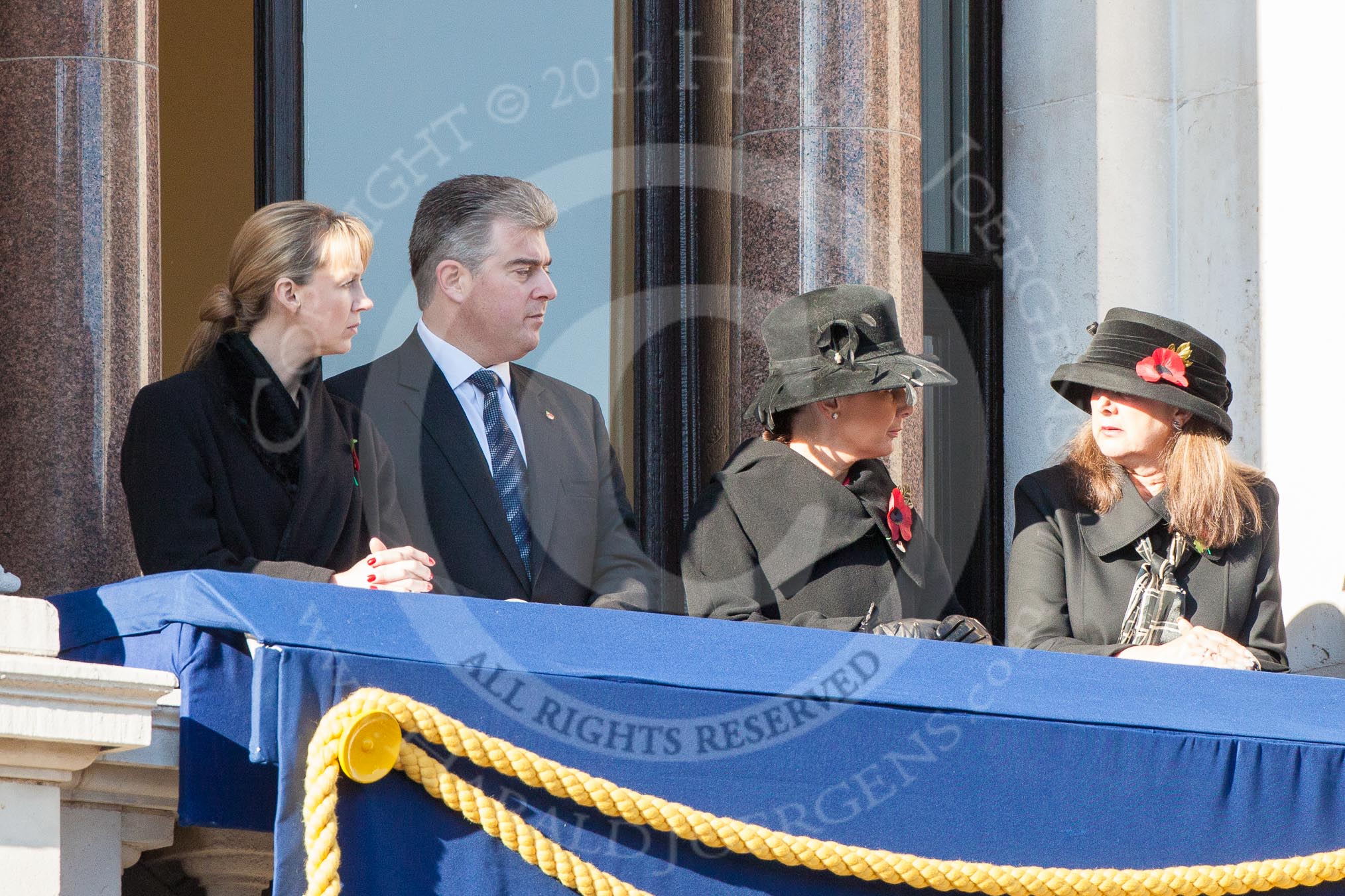 Guests on one of the balconies of the Foreign- and Commonwealth Office building.