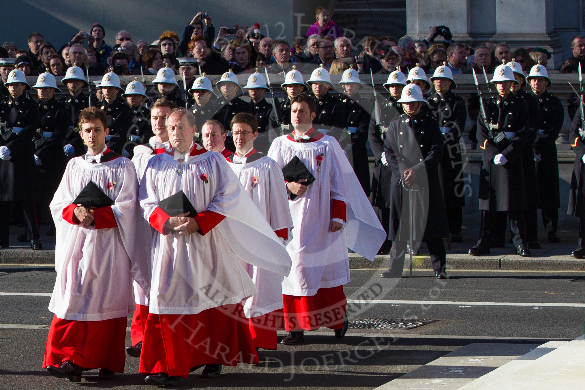The  six Gentlemen-in-Ordinary following the Choir.