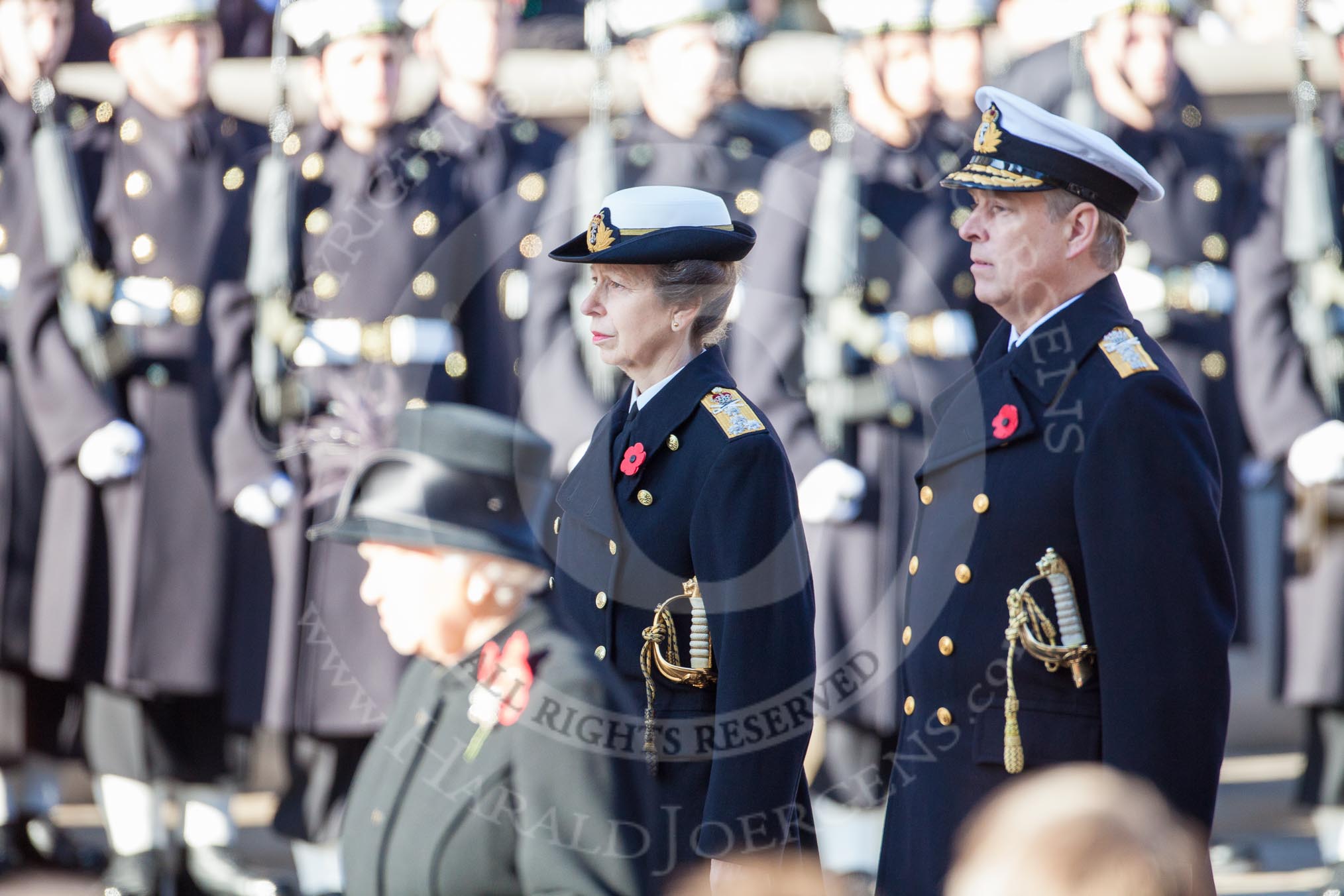 HM The Queen, HRH The Princess Royal and HRH The Duke of York.