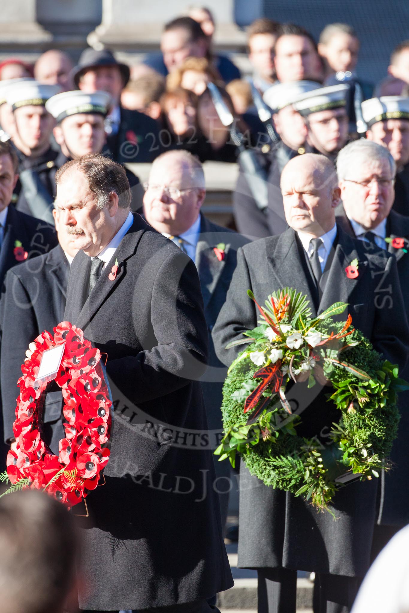 Elfyn Llywd as Westminster Plaid Cymru Group Leader, about to lay a wreath at the Cenotaph.