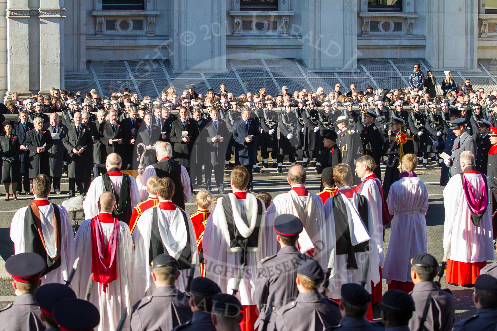 Guests singing during the service by the Bishop of London.