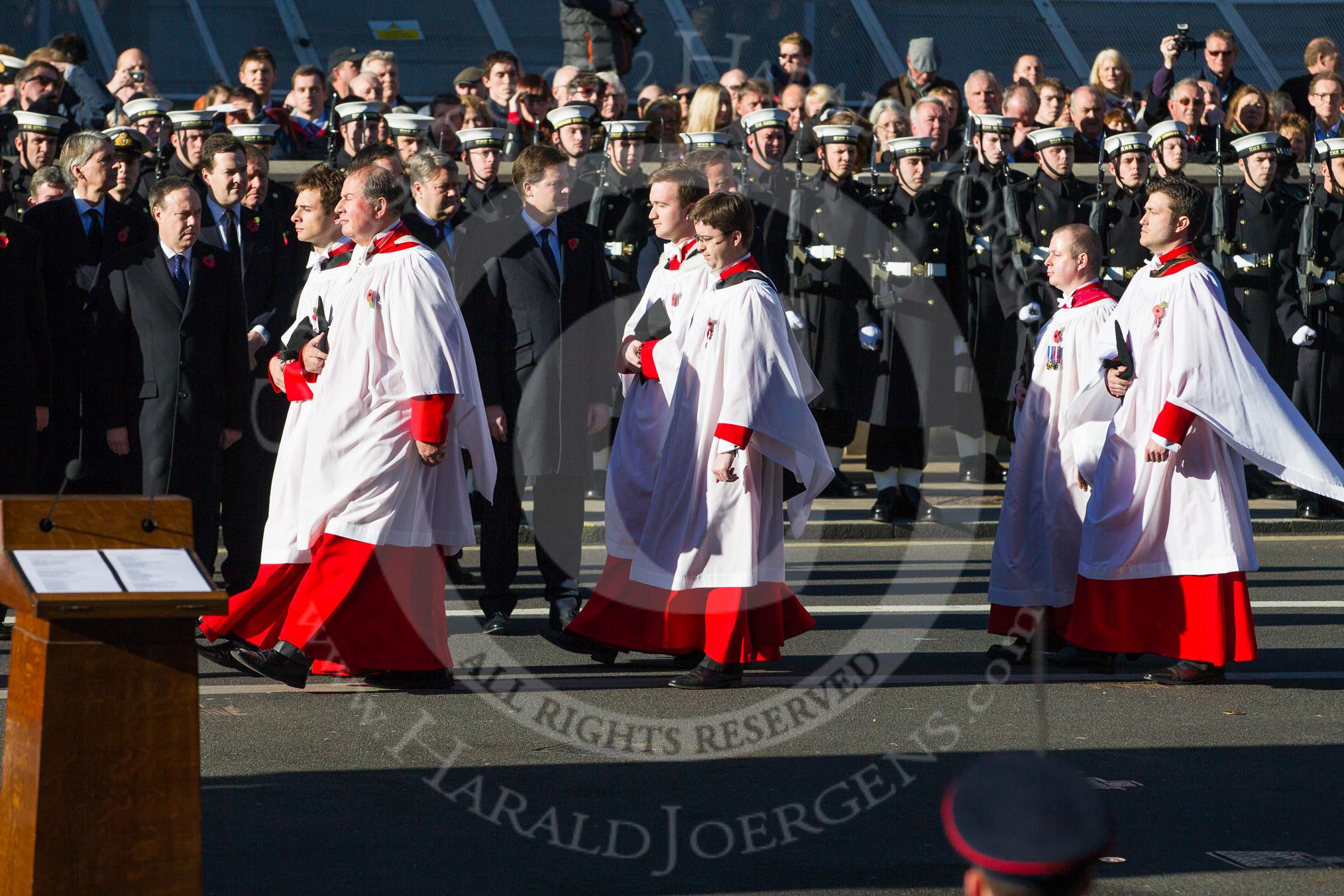 The six Gentlemen-in-Ordinary after the service.