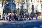 Detachments of various services on the way to the Cenotaph: RAF, Household Cavalry, Royal Marines.
