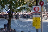 The Band of the Royal Marines arrives from Great George Street, on the western side of Whitehall.