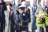 HRH The Princess Royal saluting after having laid her wreath at the Cenotaph.