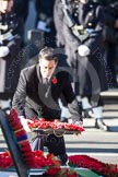 Ed Miliband, as Leader of the Opposition, about to lay a wreath at the Cenotaph.