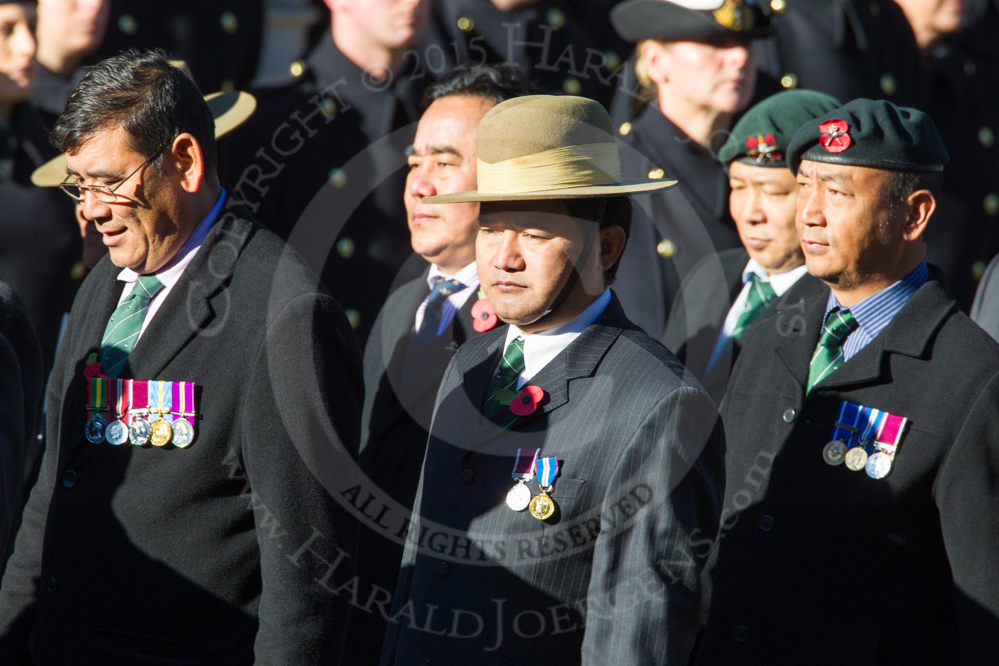 Remembrance Sunday Cenotaph March Past 2013: D2 - British Gurkha Welfare Association..
Press stand opposite the Foreign Office building, Whitehall, London SW1,
London,
Greater London,
United Kingdom,
on 10 November 2013 at 11:38, image #39