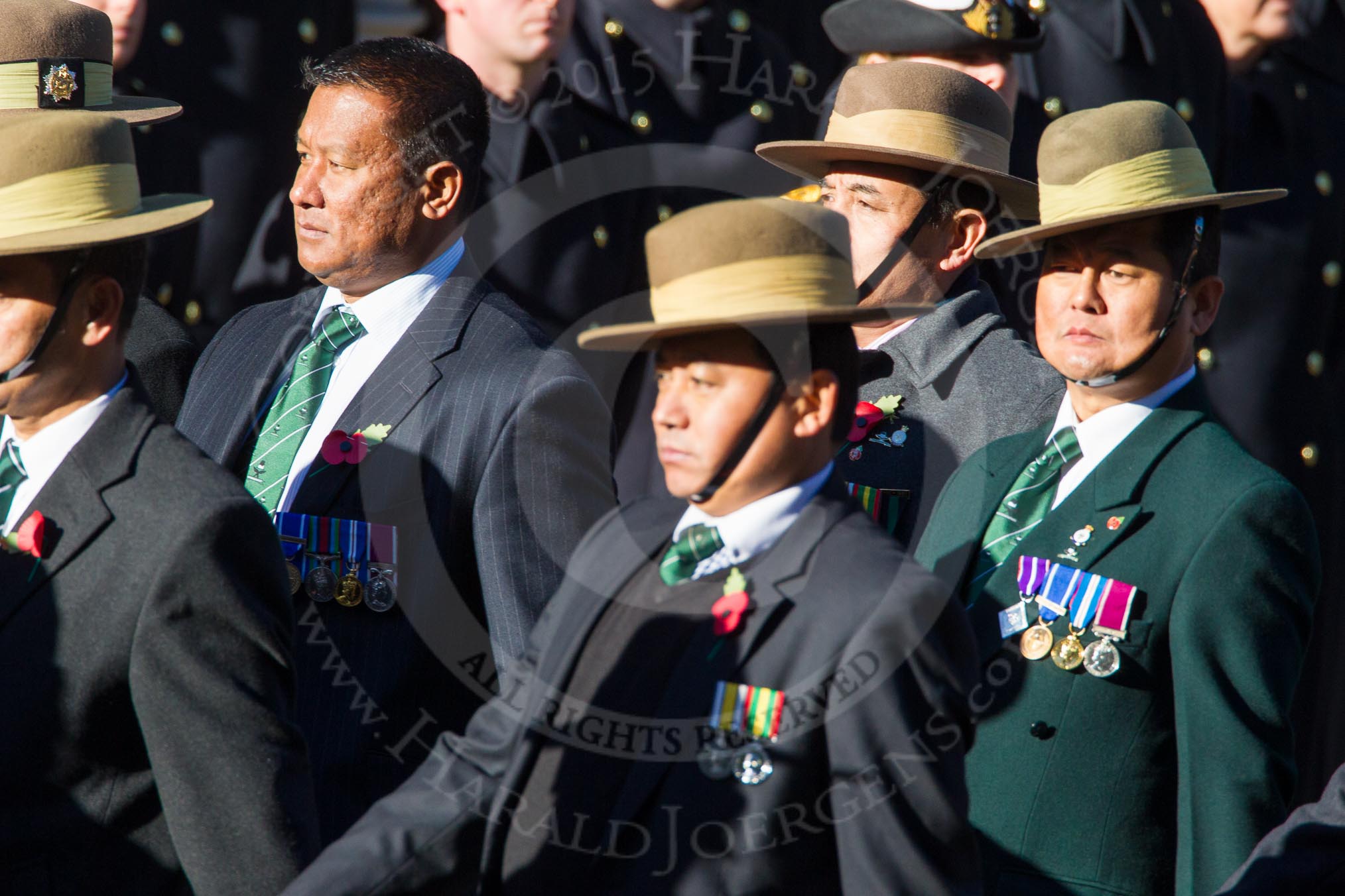 Remembrance Sunday Cenotaph March Past 2013: D2 - British Gurkha Welfare Association..
Press stand opposite the Foreign Office building, Whitehall, London SW1,
London,
Greater London,
United Kingdom,
on 10 November 2013 at 11:38, image #42