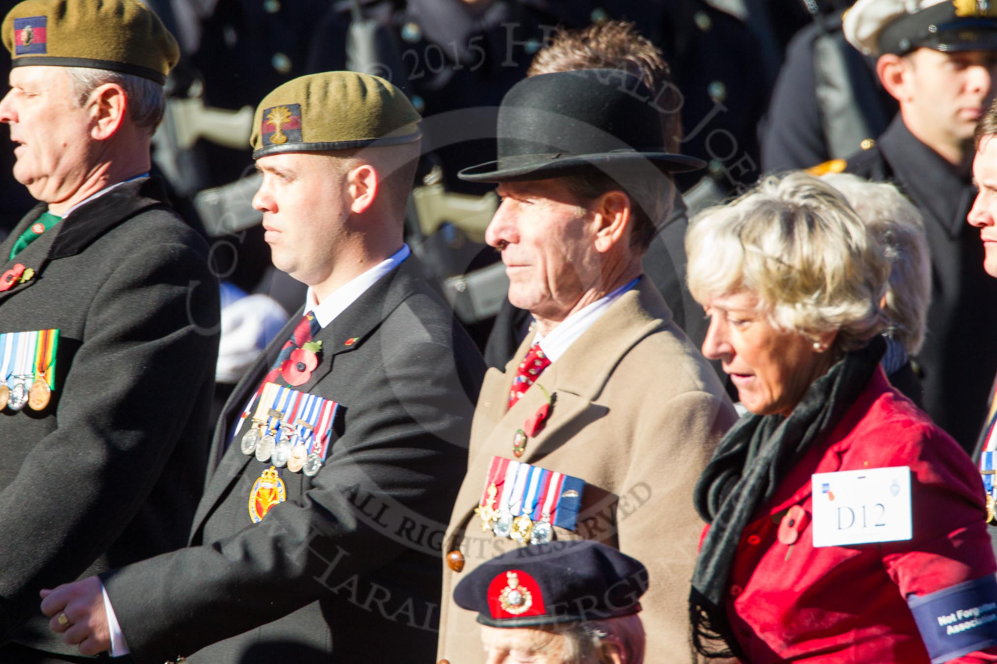 Remembrance Sunday Cenotaph March Past 2013: D12 - Not Forgotten Association..
Press stand opposite the Foreign Office building, Whitehall, London SW1,
London,
Greater London,
United Kingdom,
on 10 November 2013 at 11:39, image #90