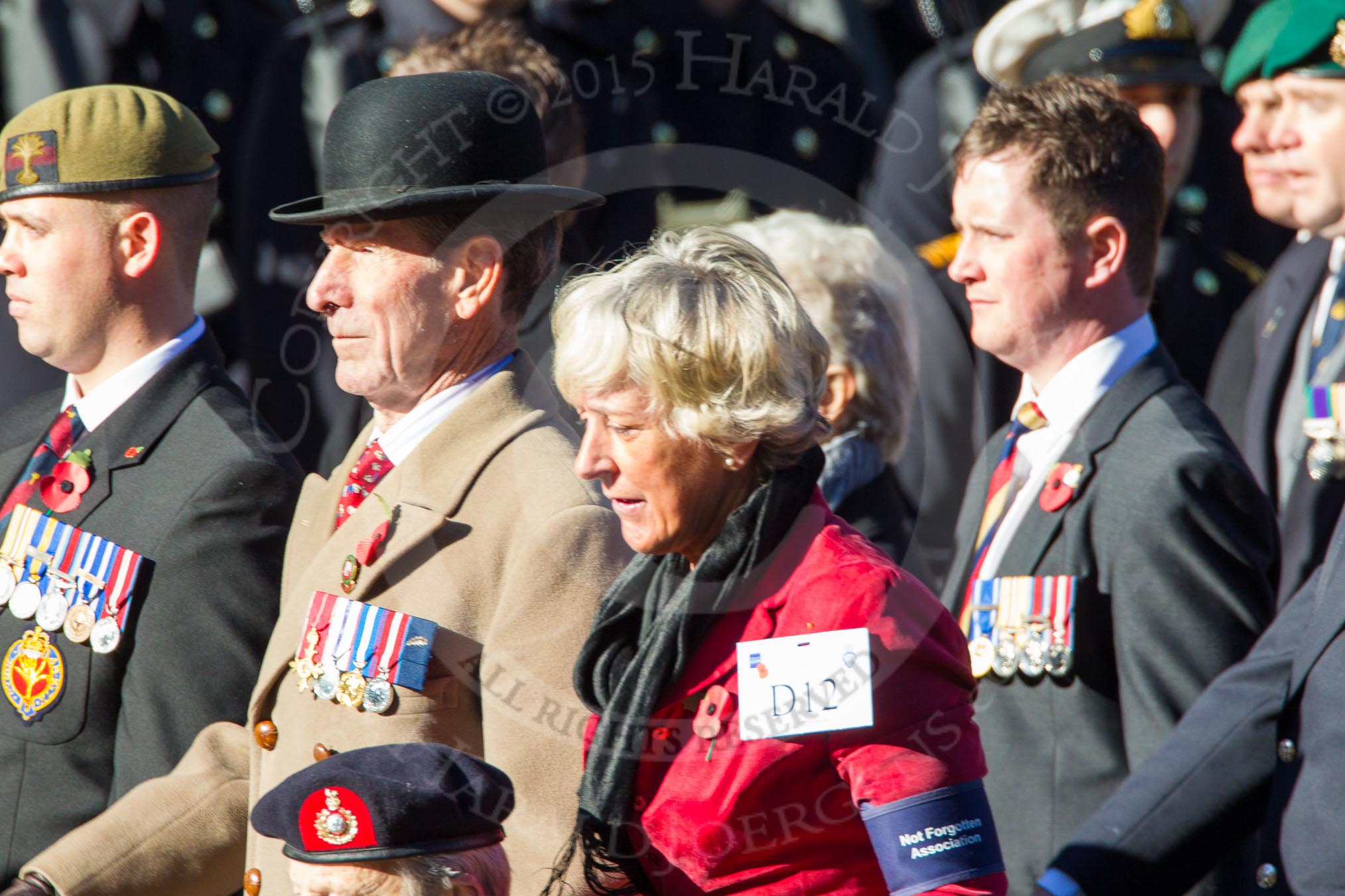 Remembrance Sunday Cenotaph March Past 2013: D12 - Not Forgotten Association..
Press stand opposite the Foreign Office building, Whitehall, London SW1,
London,
Greater London,
United Kingdom,
on 10 November 2013 at 11:39, image #91