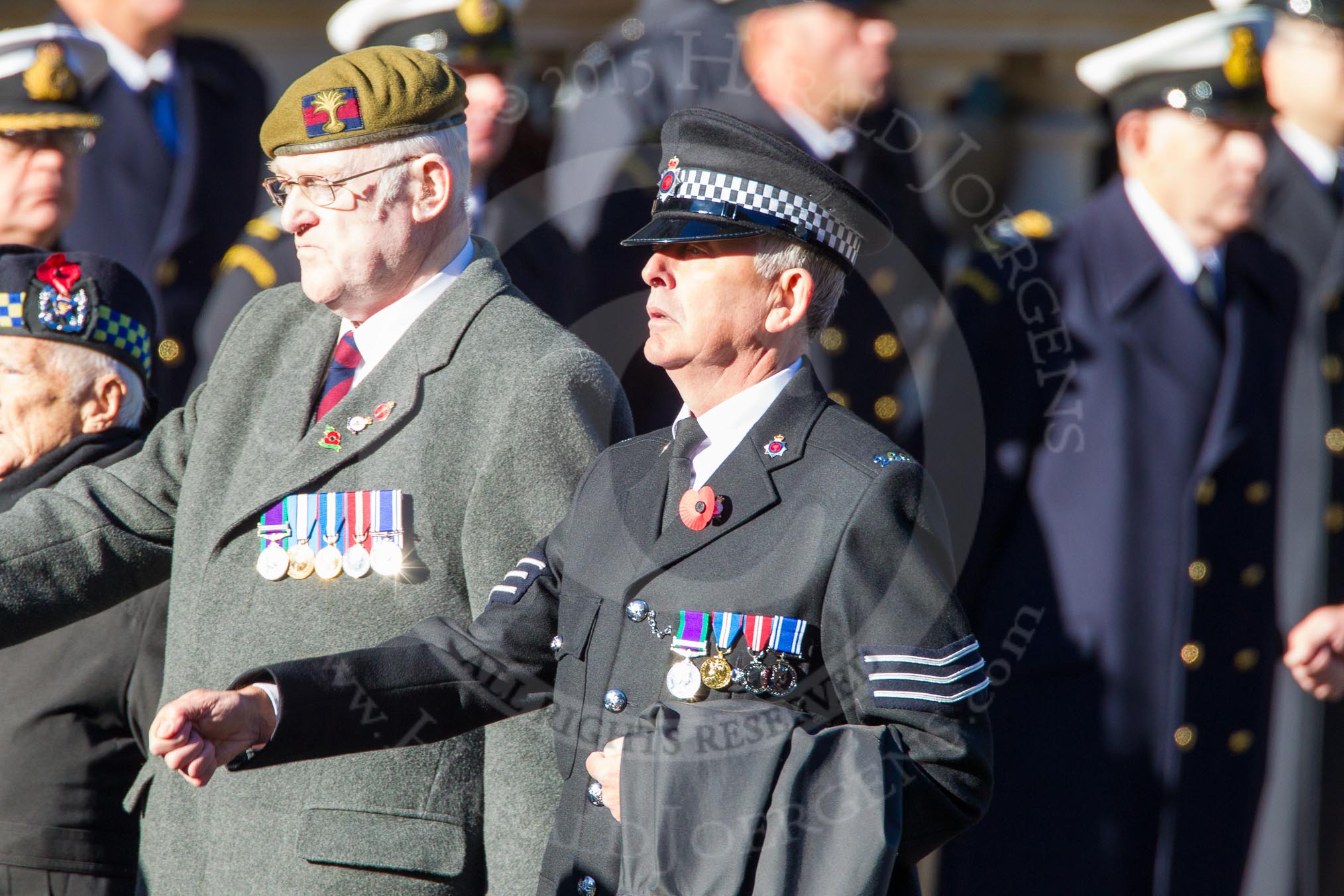 Remembrance Sunday Cenotaph March Past 2013.
Press stand opposite the Foreign Office building, Whitehall, London SW1,
London,
Greater London,
United Kingdom,
on 10 November 2013 at 11:40, image #126