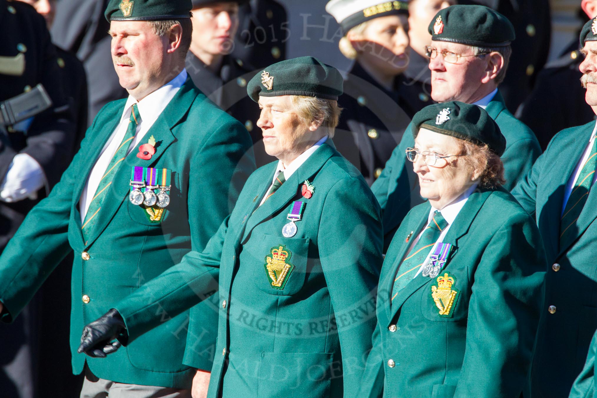 Remembrance Sunday Cenotaph March Past 2013: D16 - Ulster Defence Regiment..
Press stand opposite the Foreign Office building, Whitehall, London SW1,
London,
Greater London,
United Kingdom,
on 10 November 2013 at 11:40, image #128