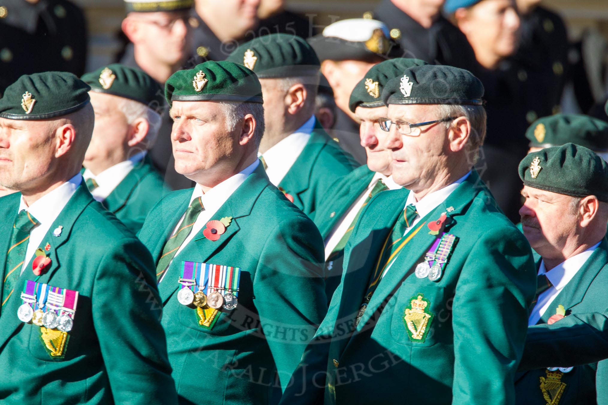 Remembrance Sunday Cenotaph March Past 2013: D16 - Ulster Defence Regiment..
Press stand opposite the Foreign Office building, Whitehall, London SW1,
London,
Greater London,
United Kingdom,
on 10 November 2013 at 11:40, image #131