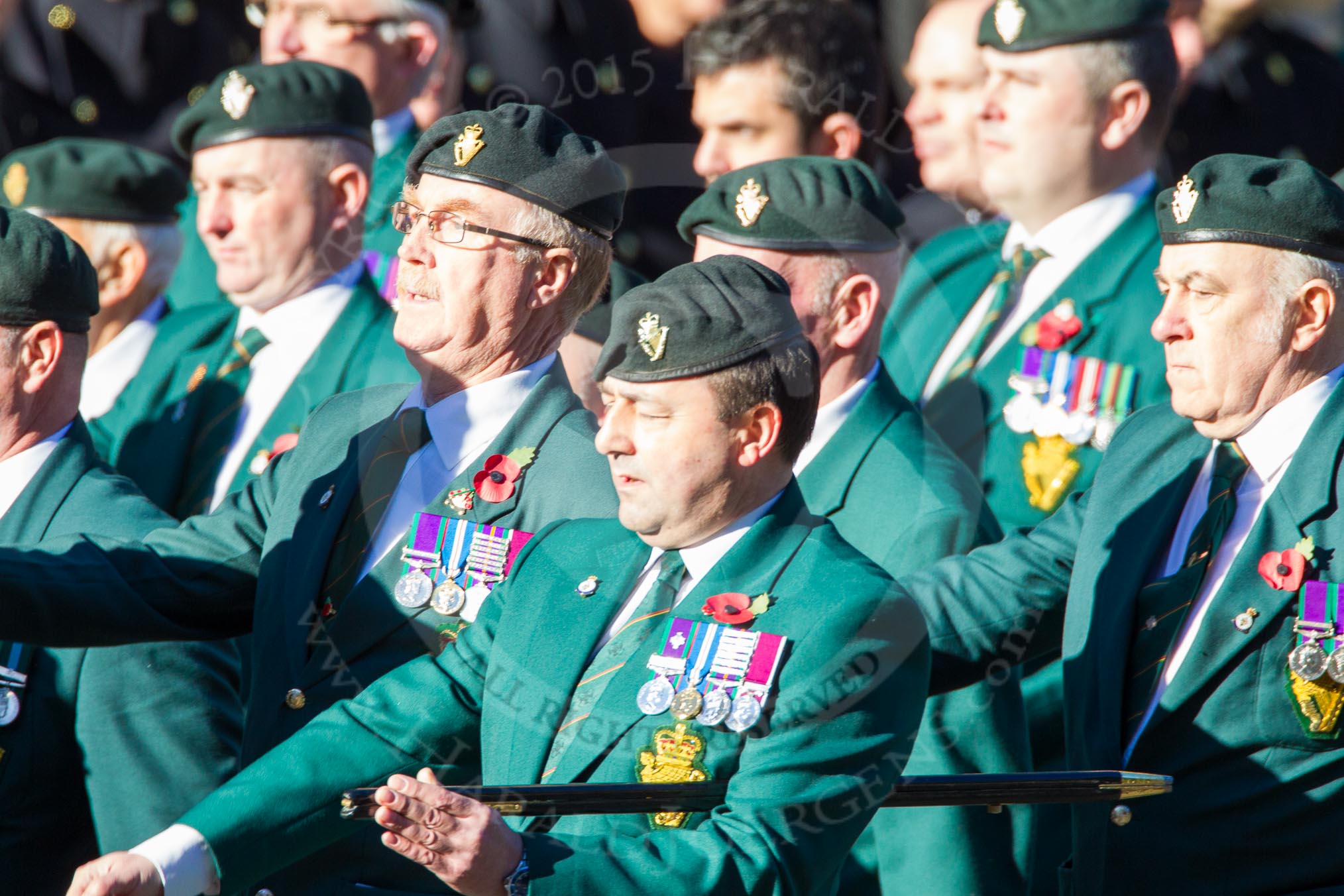 Remembrance Sunday Cenotaph March Past 2013: D16 - Ulster Defence Regiment..
Press stand opposite the Foreign Office building, Whitehall, London SW1,
London,
Greater London,
United Kingdom,
on 10 November 2013 at 11:40, image #133