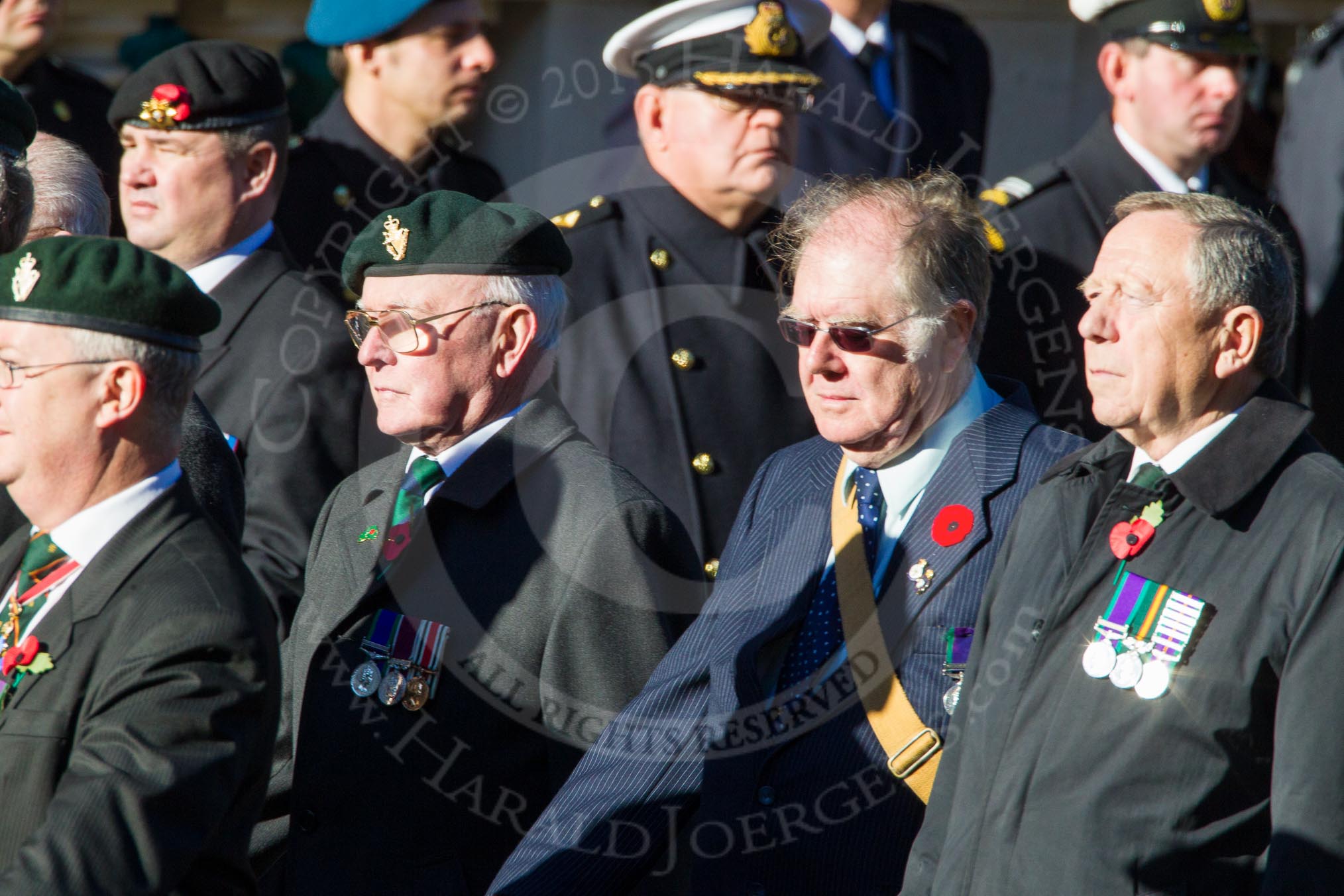 Remembrance Sunday Cenotaph March Past 2013: D18 - the Northrn Ireland Veterans' Association  with 42 marchers, or D19 - the Irish United Nations Veterans Association with 12 marchers, more information would be appreciated!.
Press stand opposite the Foreign Office building, Whitehall, London SW1,
London,
Greater London,
United Kingdom,
on 10 November 2013 at 11:40, image #139