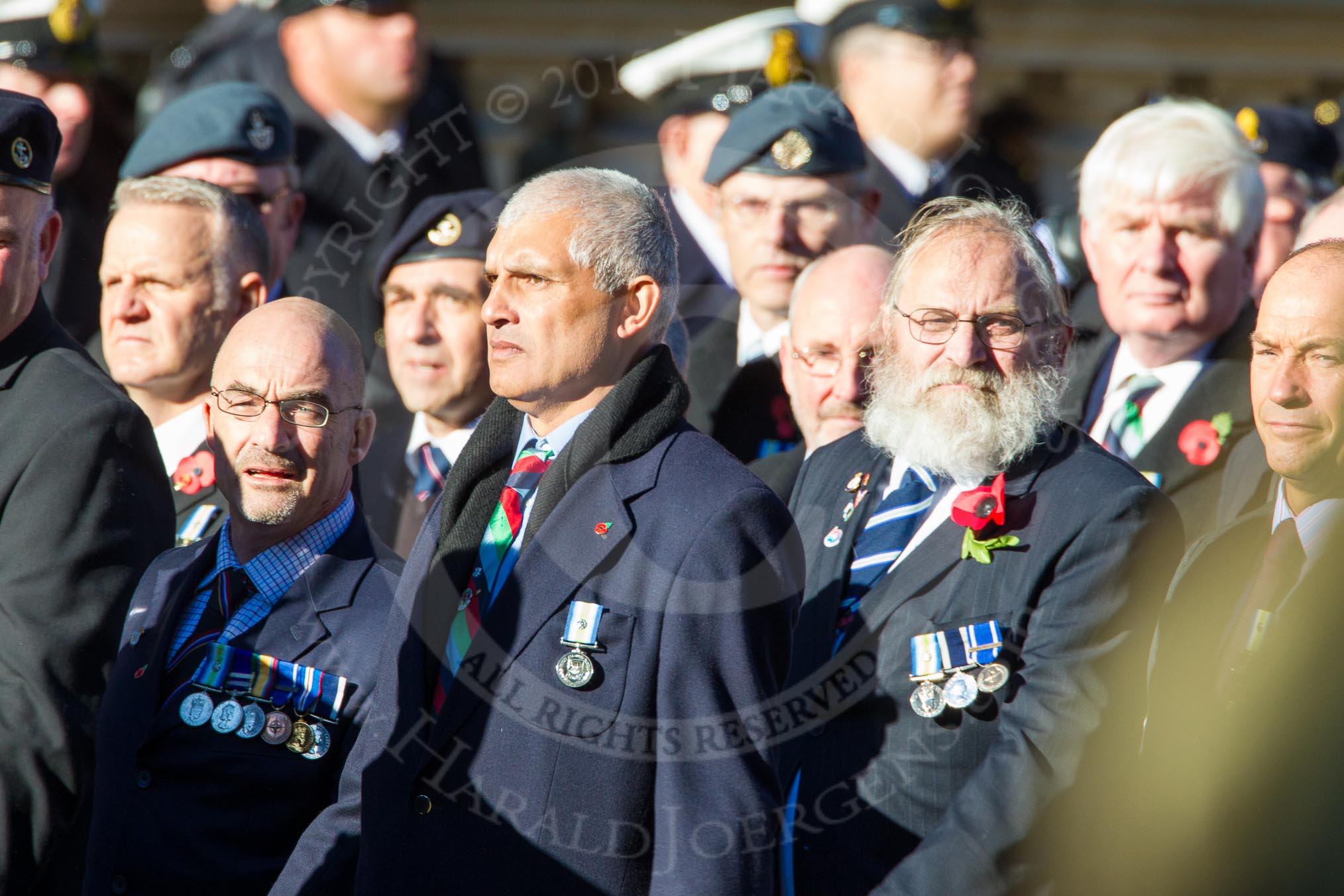 Remembrance Sunday Cenotaph March Past 2013: D23 - South Atlantic Medal Association (SAMA 82): The South Atlantic Medal (1982) is the official name of the medal awarded to almost 30,000 service men and women - and civilians - who took part in the campaign to liberate the Falkland Islands in 1982. The South Atlantic Medal Association is their Association..
Press stand opposite the Foreign Office building, Whitehall, London SW1,
London,
Greater London,
United Kingdom,
on 10 November 2013 at 11:41, image #179