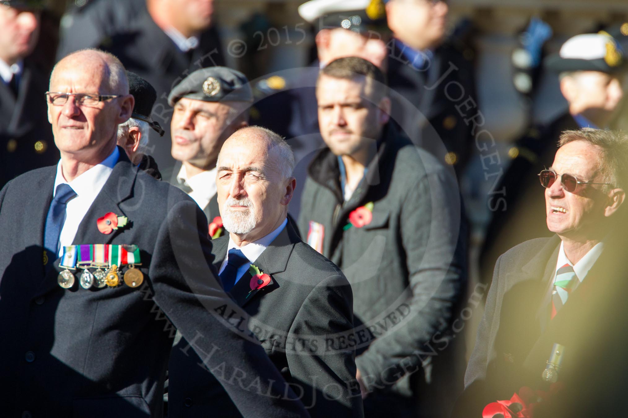 Remembrance Sunday Cenotaph March Past 2013: D23 - South Atlantic Medal Association (SAMA 82): The South Atlantic Medal (1982) is the official name of the medal awarded to almost 30,000 service men and women - and civilians - who took part in the campaign to liberate the Falkland Islands in 1982. The South Atlantic Medal Association is their Association..
Press stand opposite the Foreign Office building, Whitehall, London SW1,
London,
Greater London,
United Kingdom,
on 10 November 2013 at 11:41, image #185