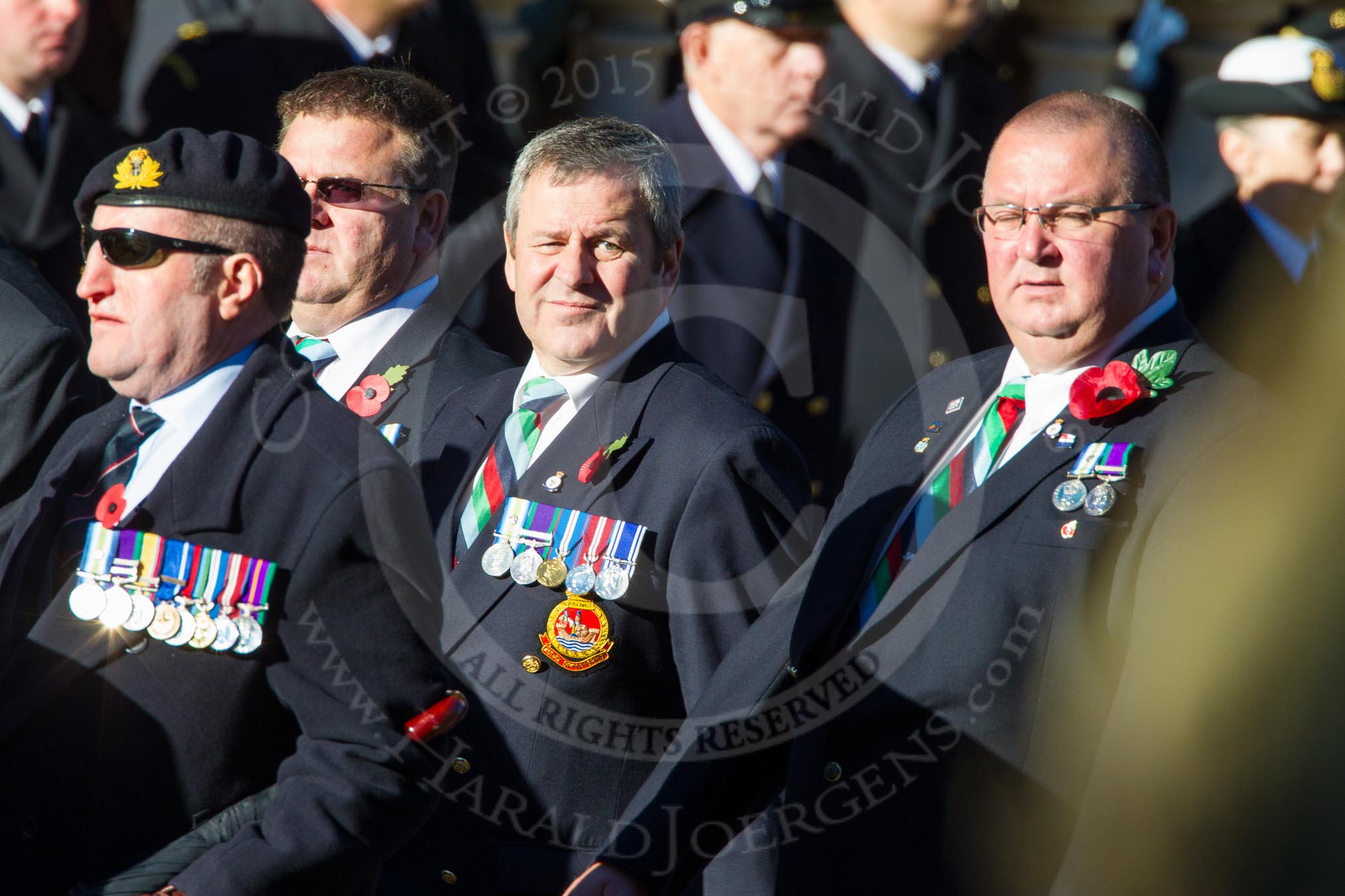 Remembrance Sunday Cenotaph March Past 2013: D23 - South Atlantic Medal Association (SAMA 82): The South Atlantic Medal (1982) is the official name of the medal awarded to almost 30,000 service men and women - and civilians - who took part in the campaign to liberate the Falkland Islands in 1982. The South Atlantic Medal Association is their Association..
Press stand opposite the Foreign Office building, Whitehall, London SW1,
London,
Greater London,
United Kingdom,
on 10 November 2013 at 11:41, image #189