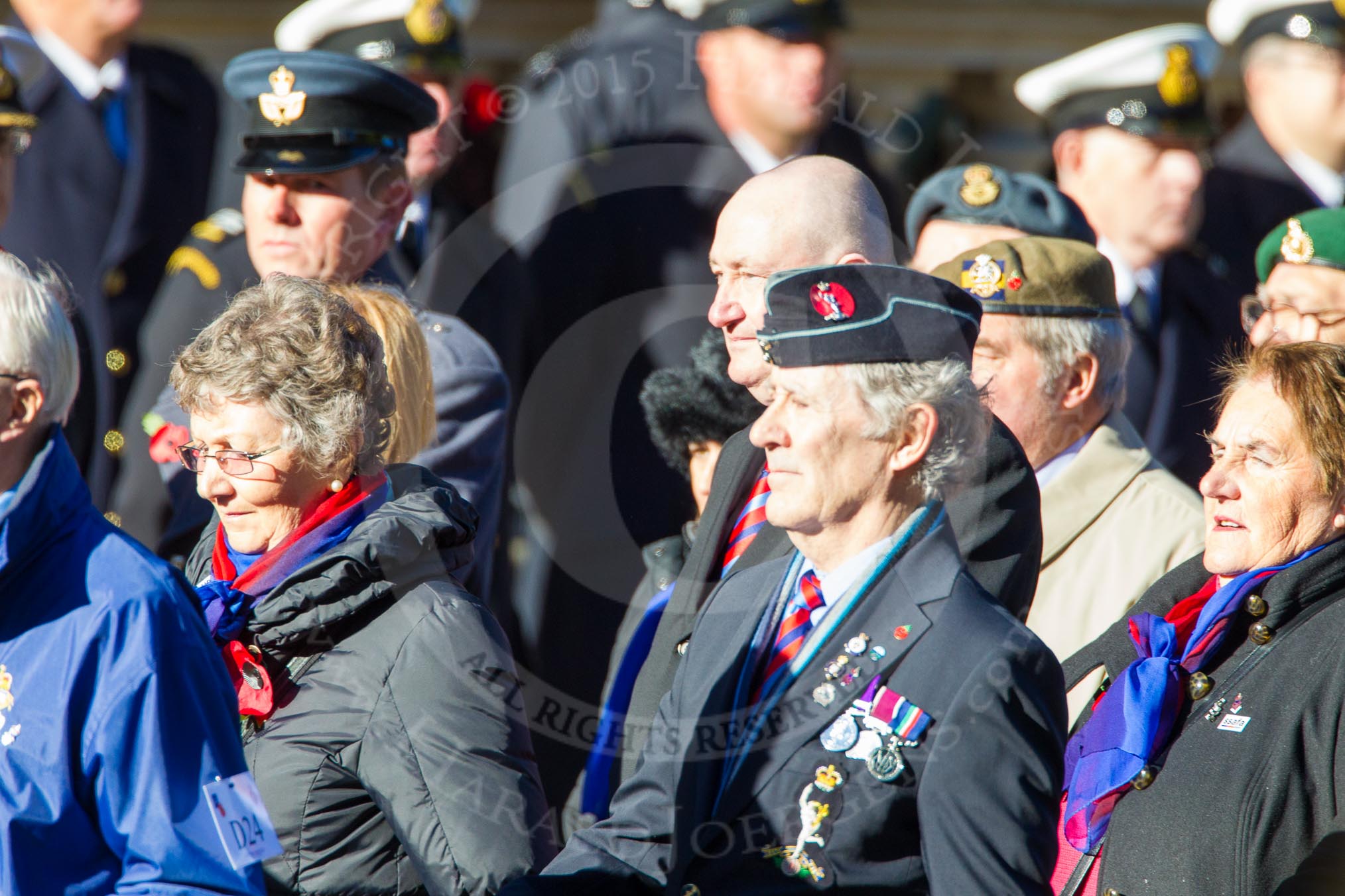 Remembrance Sunday Cenotaph March Past 2013: D24 - SSAFA Forces Help, set up to help former and serving members of the British Armed Forces and their families or dependants..
Press stand opposite the Foreign Office building, Whitehall, London SW1,
London,
Greater London,
United Kingdom,
on 10 November 2013 at 11:41, image #195