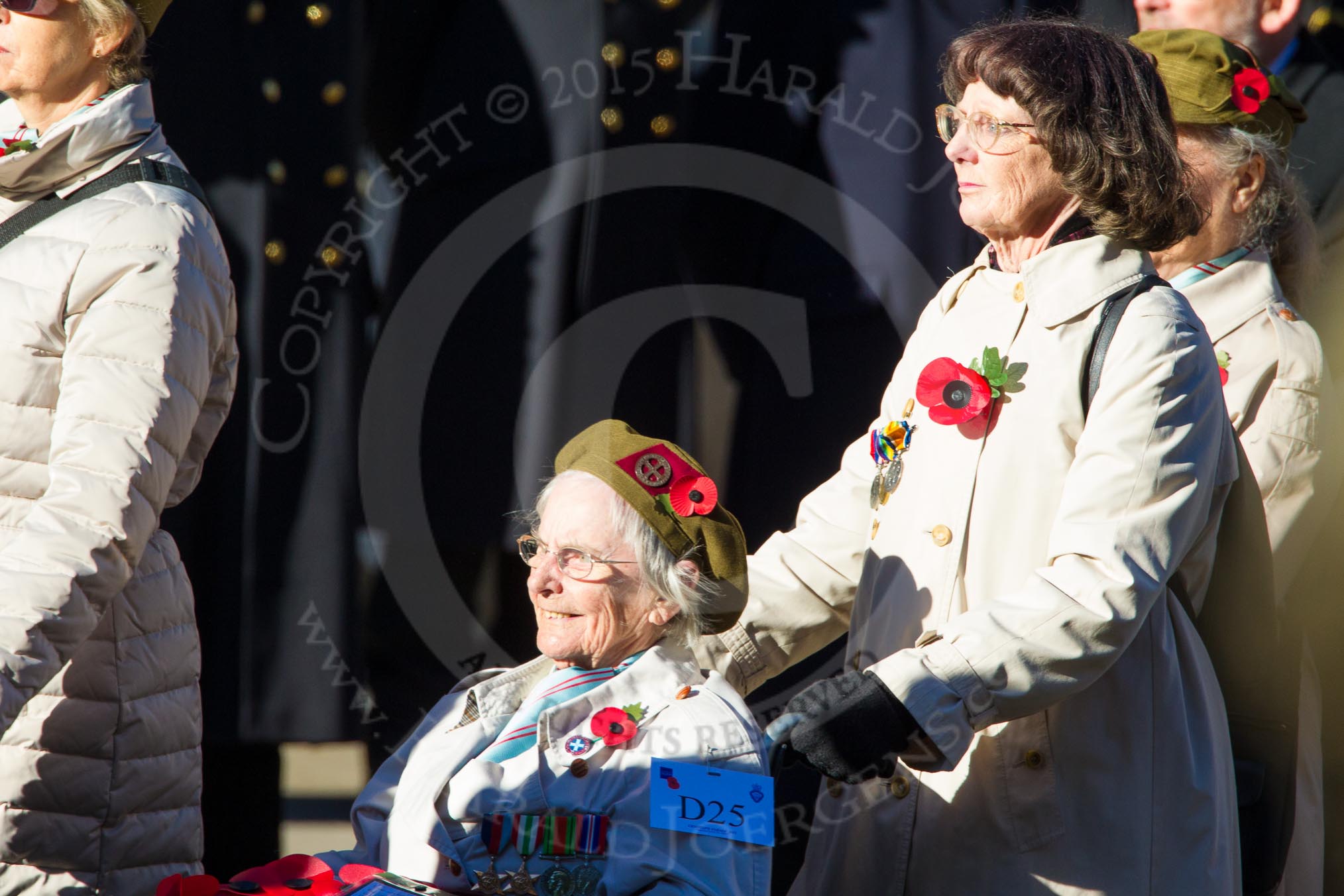 Remembrance Sunday Cenotaph March Past 2013: D25 - First Aid Nursing Yeomanry (Princess Royal's Volunteers Corps)..
Press stand opposite the Foreign Office building, Whitehall, London SW1,
London,
Greater London,
United Kingdom,
on 10 November 2013 at 11:41, image #206