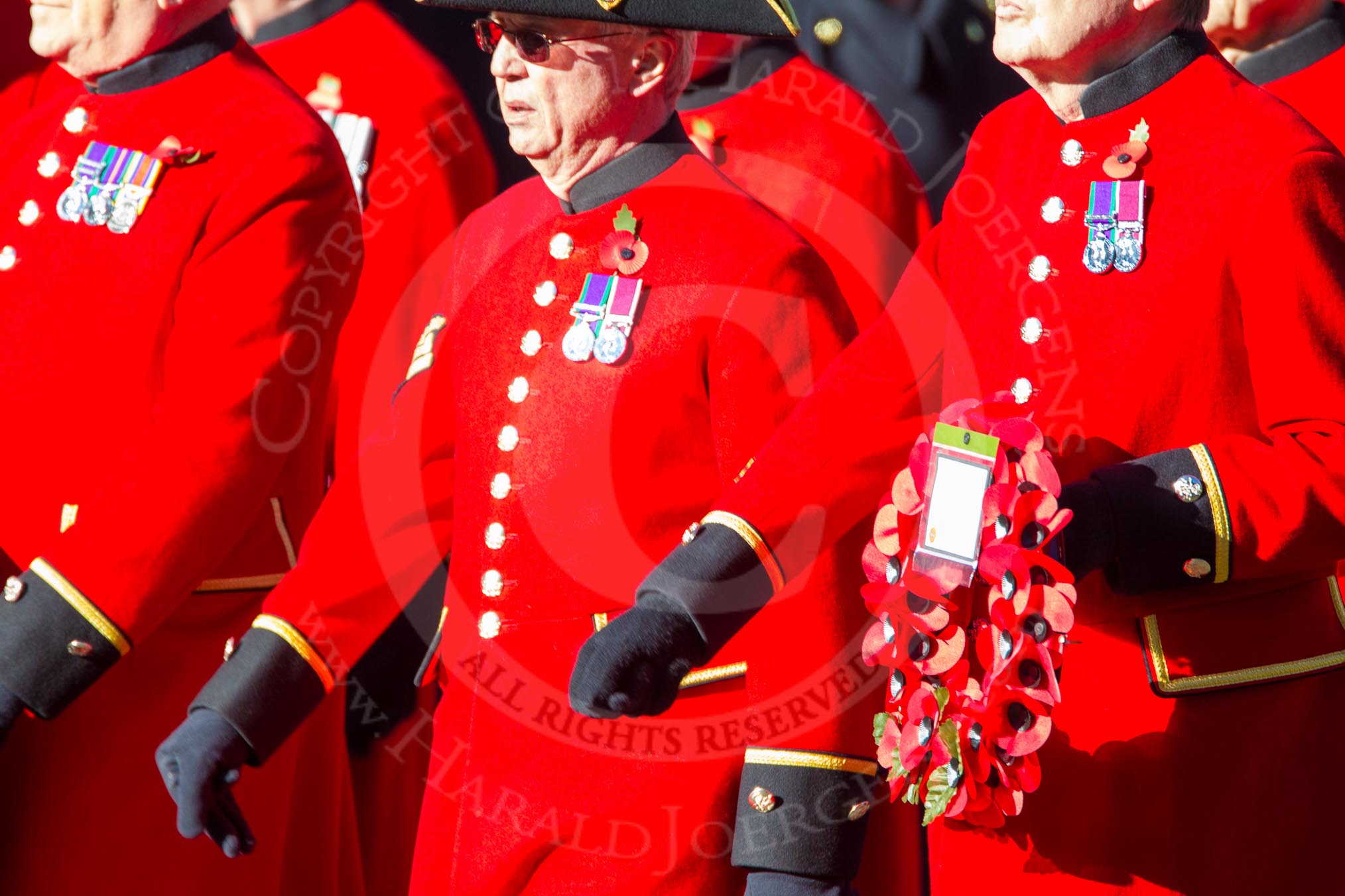 Remembrance Sunday Cenotaph March Past 2013: D30 - Royal Hospital Chelsea, the Chelsea Pensioners..
Press stand opposite the Foreign Office building, Whitehall, London SW1,
London,
Greater London,
United Kingdom,
on 10 November 2013 at 11:43, image #270