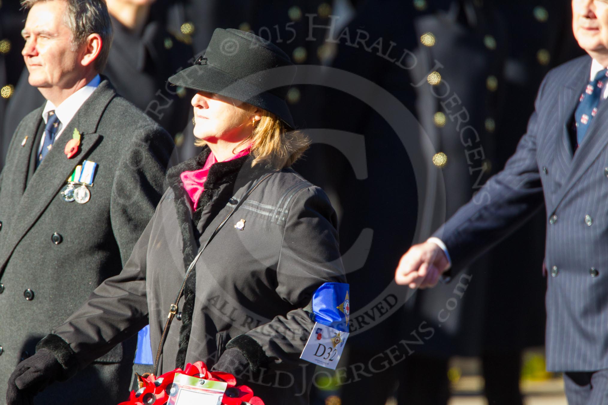 Remembrance Sunday Cenotaph March Past 2013: D32 - The Royal Star & Garter Homes..
Press stand opposite the Foreign Office building, Whitehall, London SW1,
London,
Greater London,
United Kingdom,
on 10 November 2013 at 11:43, image #299