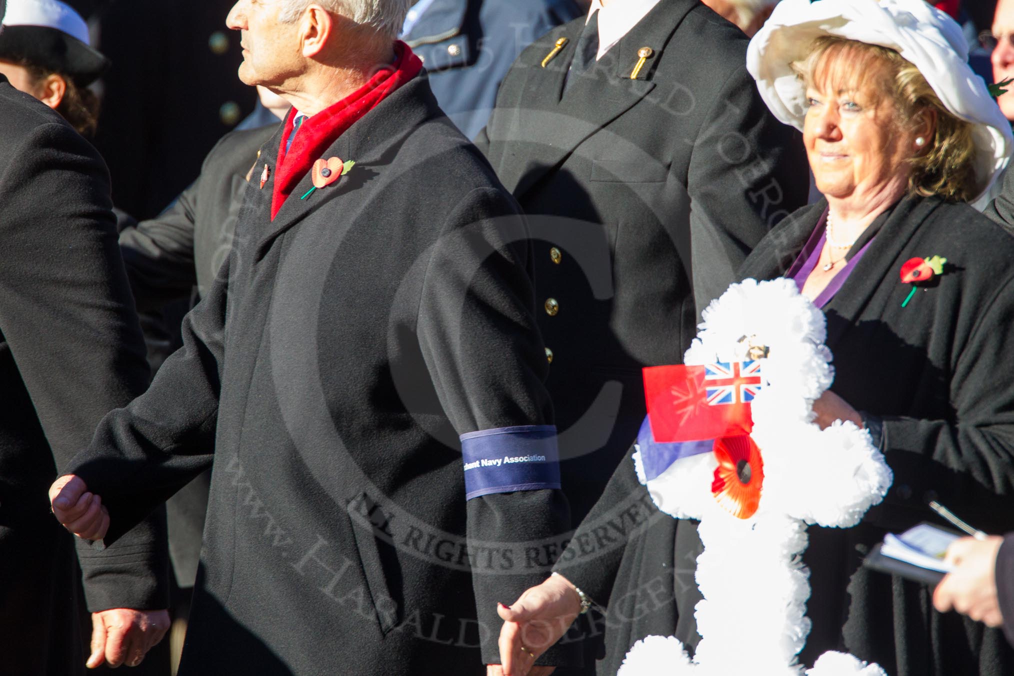 Remembrance Sunday Cenotaph March Past 2013: E1 - Merchant Navy Association..
Press stand opposite the Foreign Office building, Whitehall, London SW1,
London,
Greater London,
United Kingdom,
on 10 November 2013 at 11:44, image #323