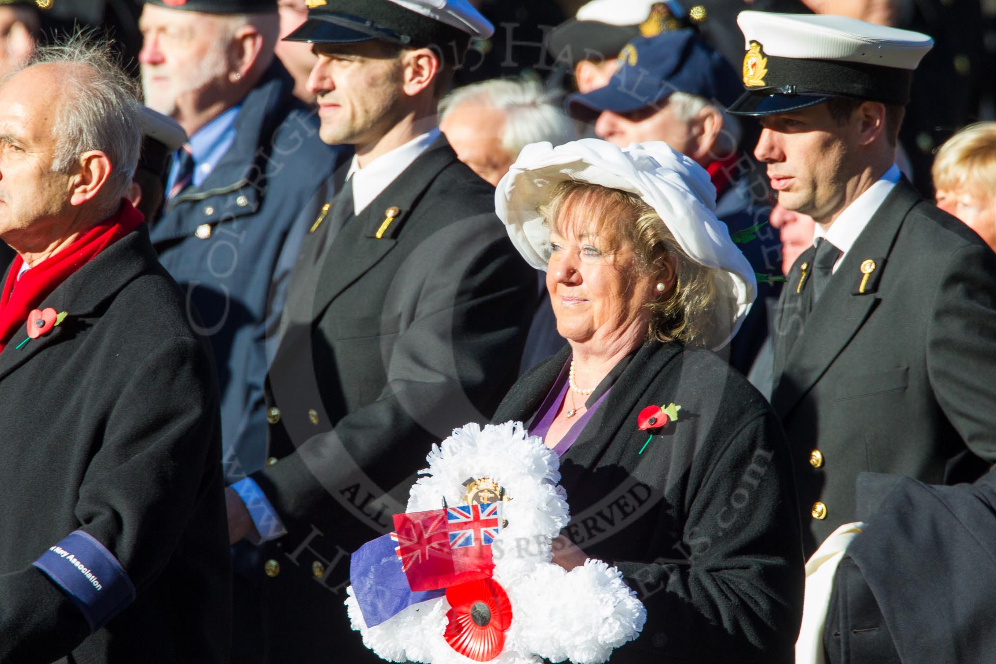 Remembrance Sunday Cenotaph March Past 2013: E1 - Merchant Navy Association..
Press stand opposite the Foreign Office building, Whitehall, London SW1,
London,
Greater London,
United Kingdom,
on 10 November 2013 at 11:44, image #324