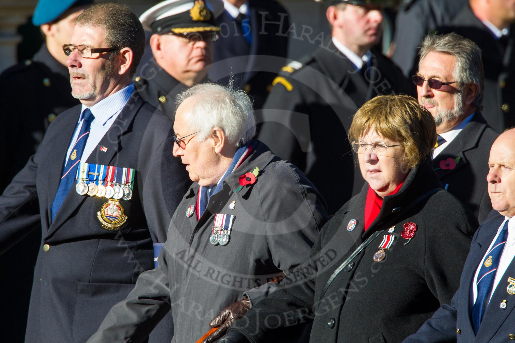 Remembrance Sunday Cenotaph March Past 2013: E4 - Aircraft Handlers Association..
Press stand opposite the Foreign Office building, Whitehall, London SW1,
London,
Greater London,
United Kingdom,
on 10 November 2013 at 11:45, image #395