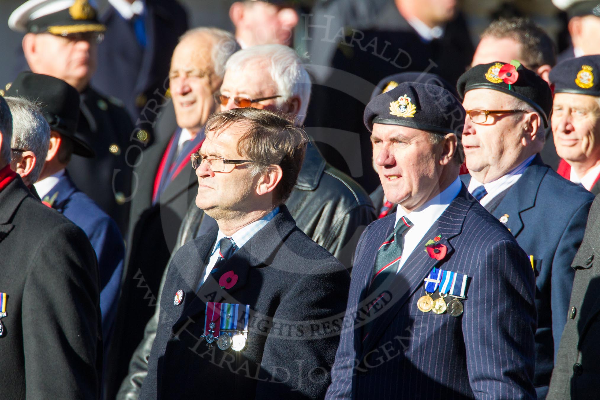 Remembrance Sunday Cenotaph March Past 2013: E4 - Aircraft Handlers Association..
Press stand opposite the Foreign Office building, Whitehall, London SW1,
London,
Greater London,
United Kingdom,
on 10 November 2013 at 11:45, image #399