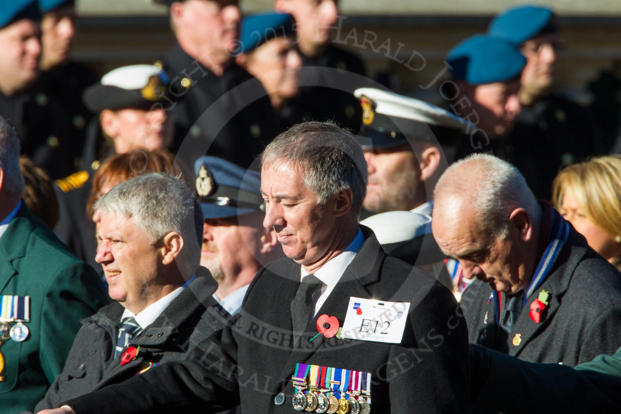 Remembrance Sunday Cenotaph March Past 2013: E12 - Fleet Air Arm Junglie Association..
Press stand opposite the Foreign Office building, Whitehall, London SW1,
London,
Greater London,
United Kingdom,
on 10 November 2013 at 11:46, image #464