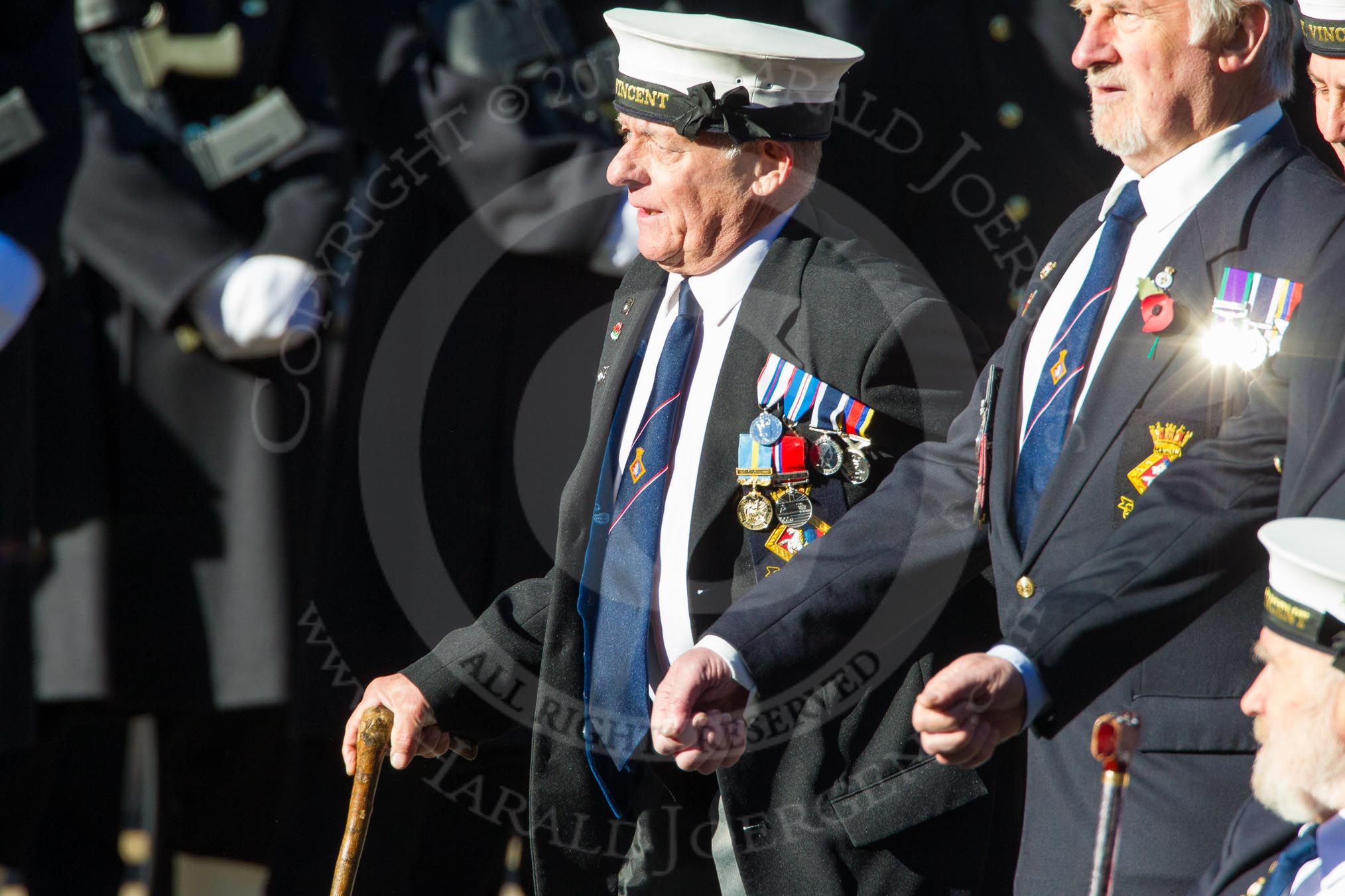 Remembrance Sunday Cenotaph March Past 2013: E23 - HMS St Vincent Association..
Press stand opposite the Foreign Office building, Whitehall, London SW1,
London,
Greater London,
United Kingdom,
on 10 November 2013 at 11:47, image #522