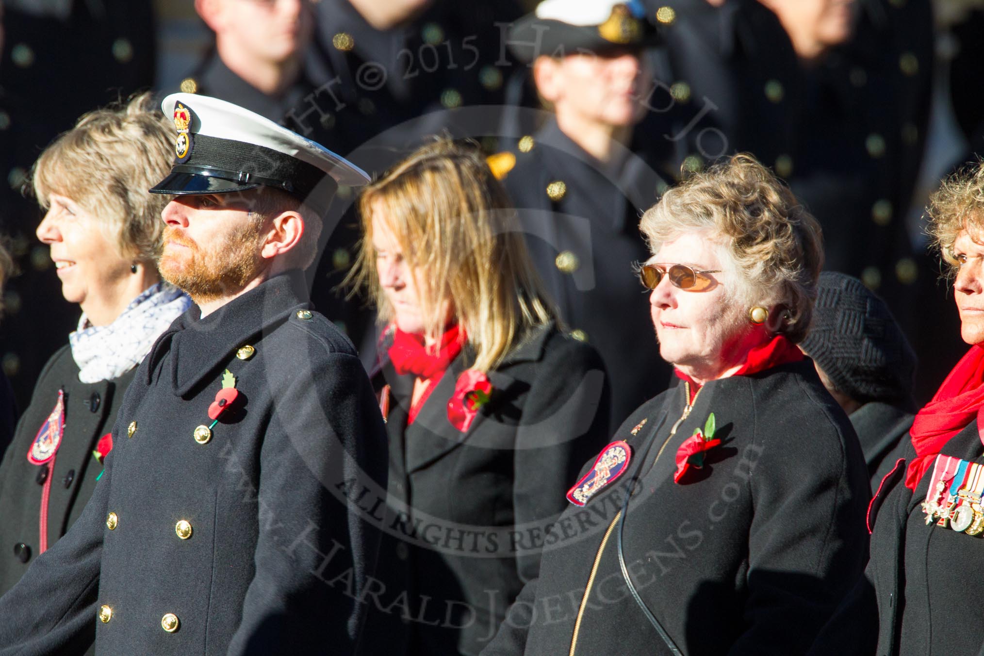 Remembrance Sunday Cenotaph March Past 2013: E28 - Queen Alexandra's Royal Naval Nursing Service..
Press stand opposite the Foreign Office building, Whitehall, London SW1,
London,
Greater London,
United Kingdom,
on 10 November 2013 at 11:47, image #572