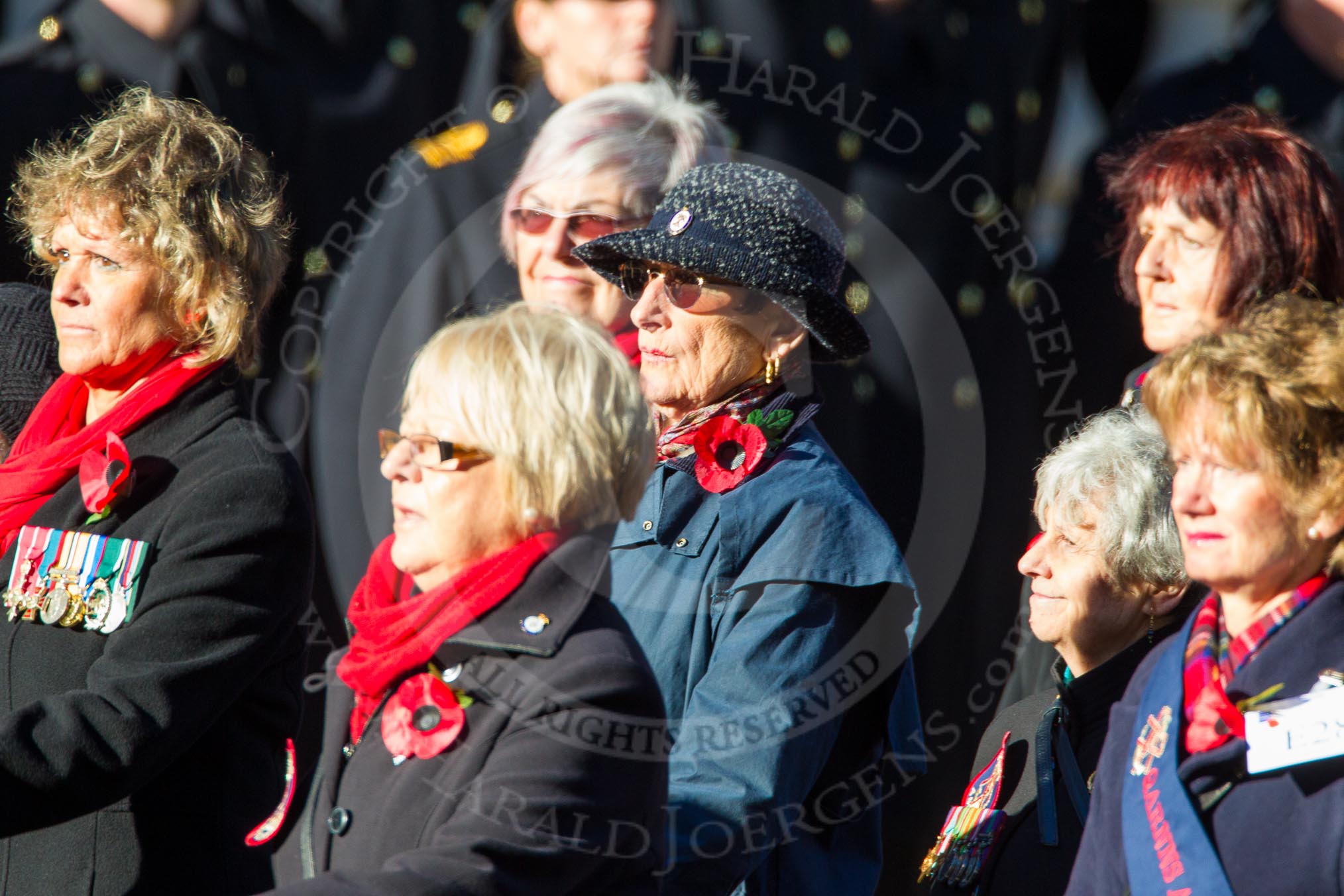 Remembrance Sunday Cenotaph March Past 2013: E28 - Queen Alexandra's Royal Naval Nursing Service..
Press stand opposite the Foreign Office building, Whitehall, London SW1,
London,
Greater London,
United Kingdom,
on 10 November 2013 at 11:47, image #575