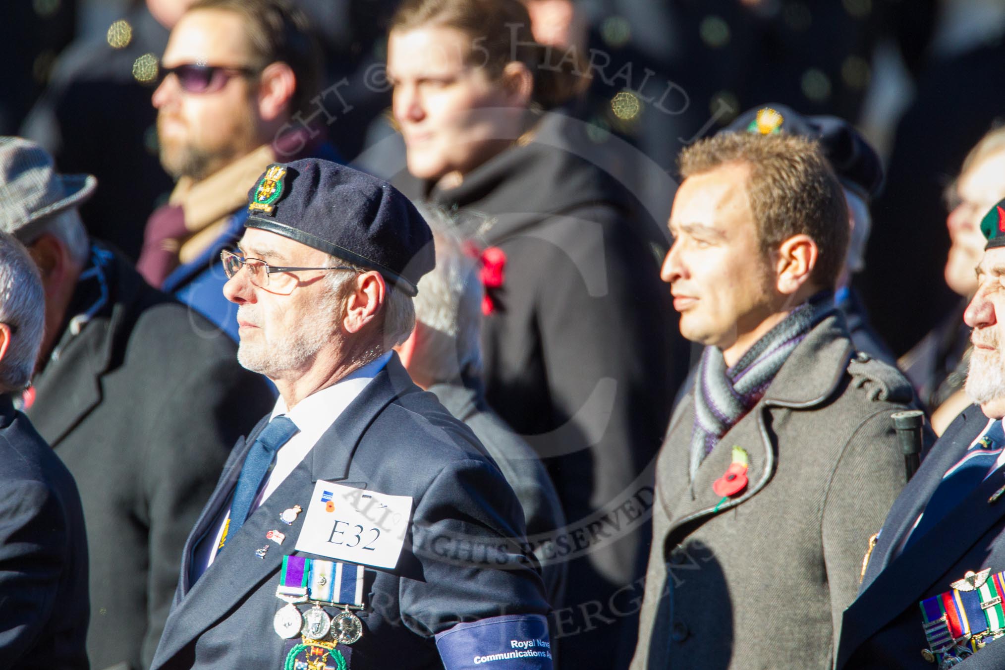 Remembrance Sunday Cenotaph March Past 2013: E32 - Royal Naval Communications Association..
Press stand opposite the Foreign Office building, Whitehall, London SW1,
London,
Greater London,
United Kingdom,
on 10 November 2013 at 11:48, image #628