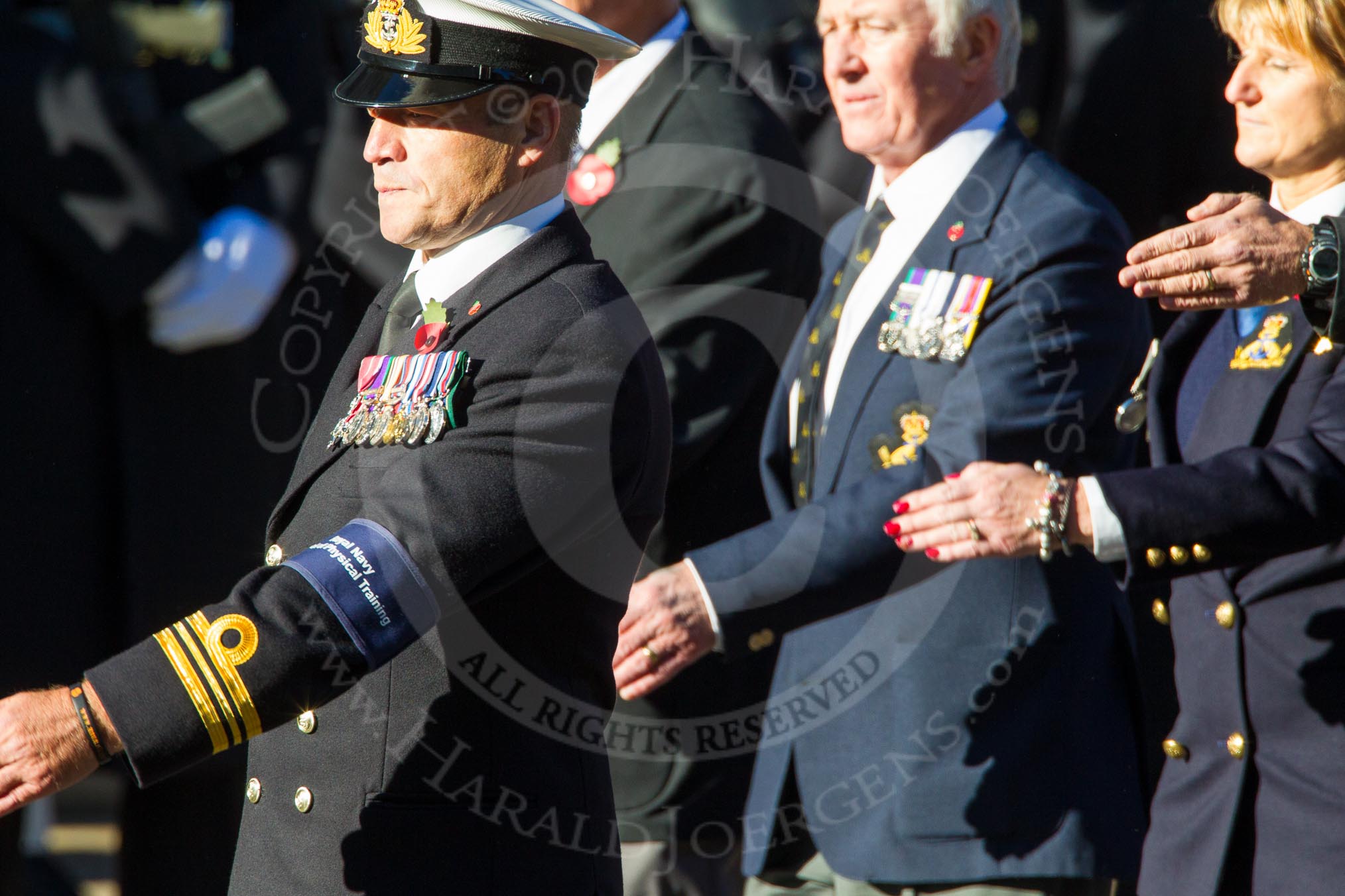 Remembrance Sunday Cenotaph March Past 2013: E35 - Royal Navy School of Physical Training..
Press stand opposite the Foreign Office building, Whitehall, London SW1,
London,
Greater London,
United Kingdom,
on 10 November 2013 at 11:48, image #651