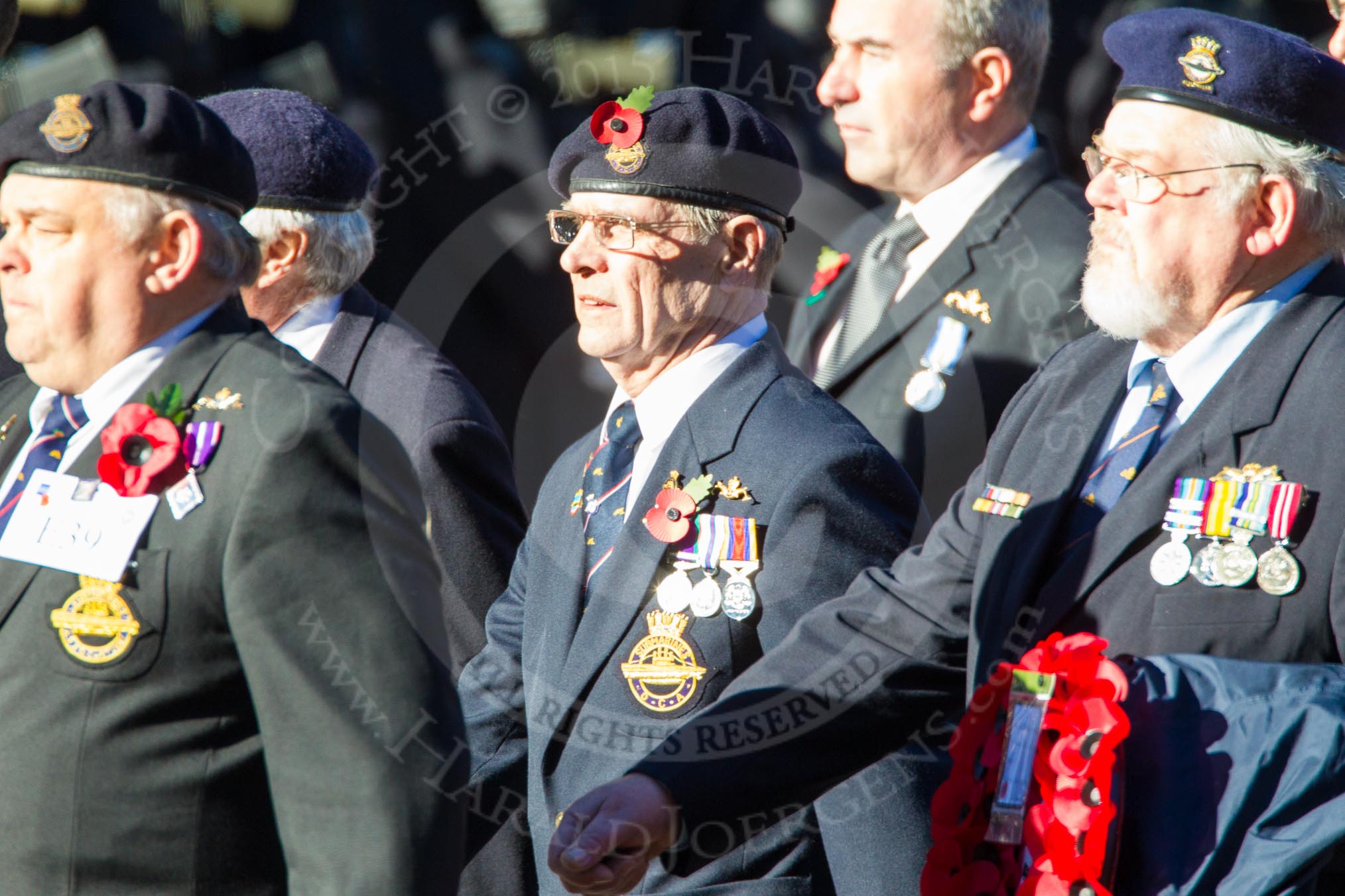 Remembrance Sunday Cenotaph March Past 2013: E39 - Submariners Association..
Press stand opposite the Foreign Office building, Whitehall, London SW1,
London,
Greater London,
United Kingdom,
on 10 November 2013 at 11:49, image #684