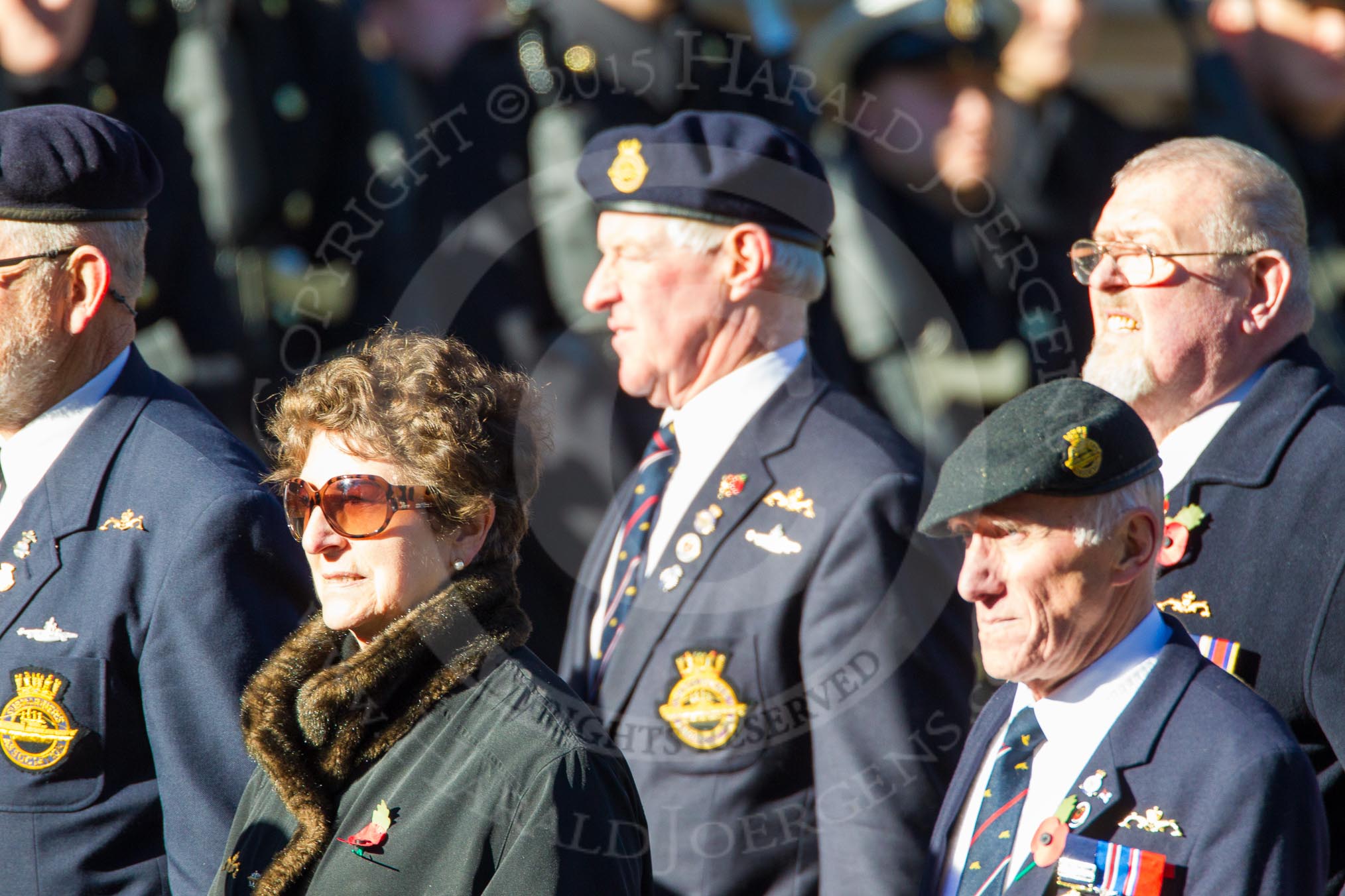 Remembrance Sunday Cenotaph March Past 2013: E39 - Submariners Association..
Press stand opposite the Foreign Office building, Whitehall, London SW1,
London,
Greater London,
United Kingdom,
on 10 November 2013 at 11:49, image #688