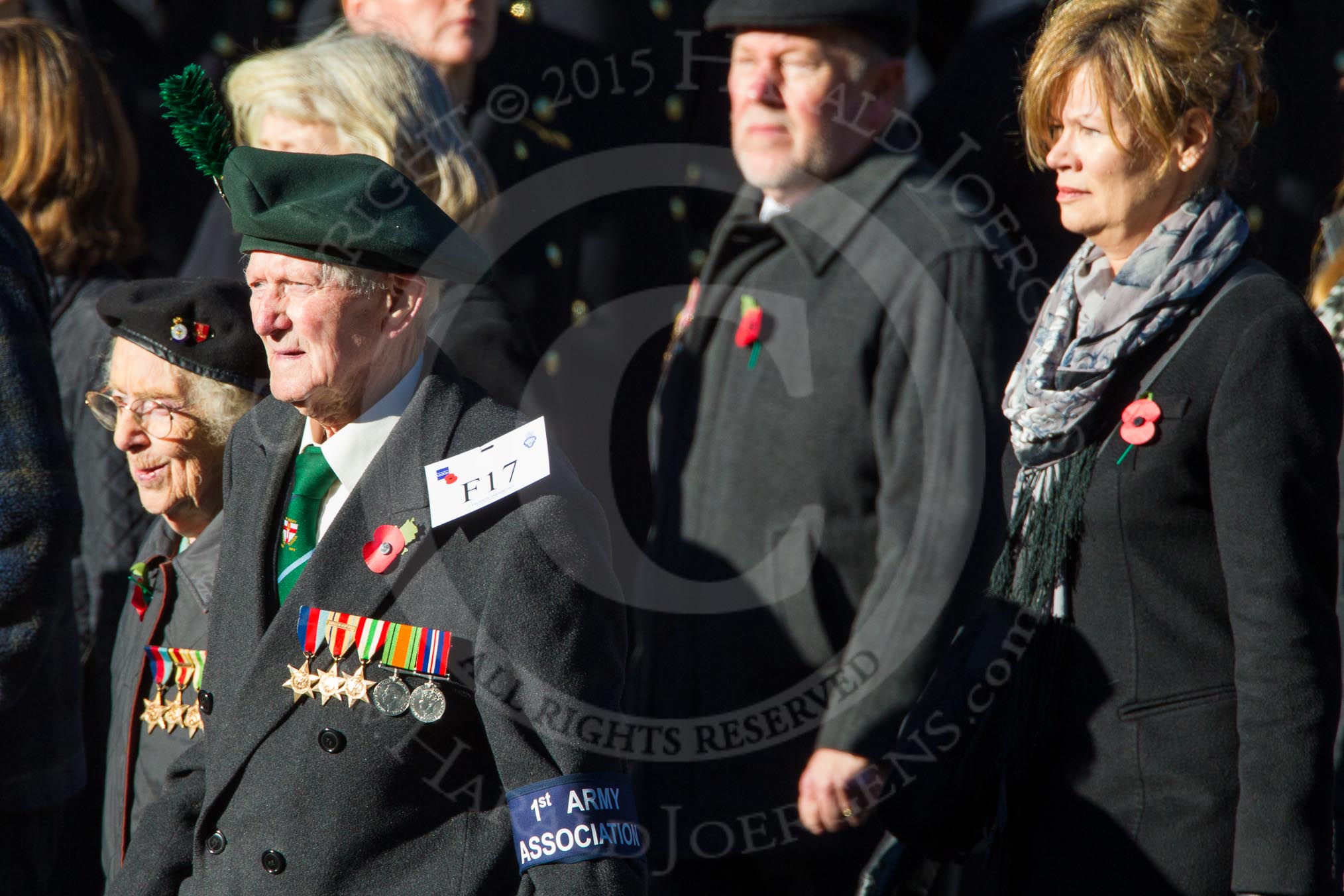 Remembrance Sunday Cenotaph March Past 2013: F17 - 1st Army Association..
Press stand opposite the Foreign Office building, Whitehall, London SW1,
London,
Greater London,
United Kingdom,
on 10 November 2013 at 11:52, image #918