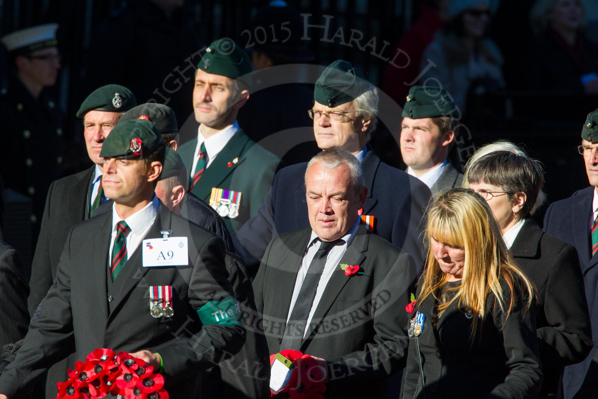 Remembrance Sunday Cenotaph March Past 2013: A9 - Rifles Regimental Association..
Press stand opposite the Foreign Office building, Whitehall, London SW1,
London,
Greater London,
United Kingdom,
on 10 November 2013 at 11:55, image #1076