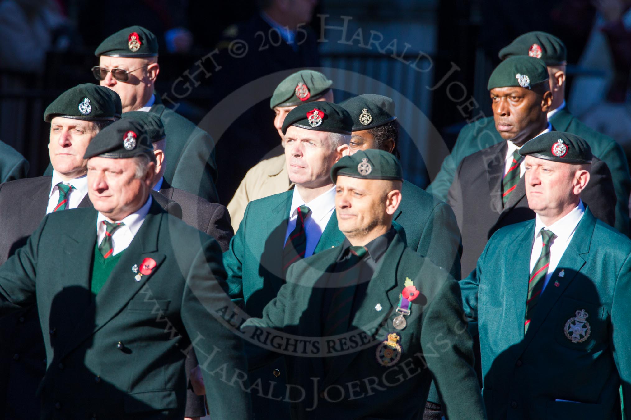Remembrance Sunday Cenotaph March Past 2013: A16 - Royal Green Jackets Association..
Press stand opposite the Foreign Office building, Whitehall, London SW1,
London,
Greater London,
United Kingdom,
on 10 November 2013 at 11:56, image #1134