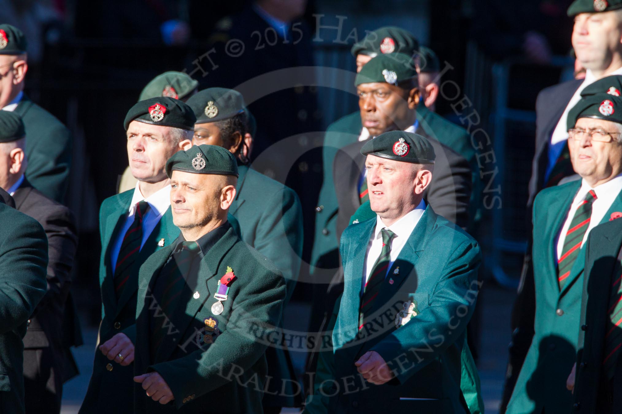 Remembrance Sunday Cenotaph March Past 2013: A16 - Royal Green Jackets Association..
Press stand opposite the Foreign Office building, Whitehall, London SW1,
London,
Greater London,
United Kingdom,
on 10 November 2013 at 11:56, image #1135
