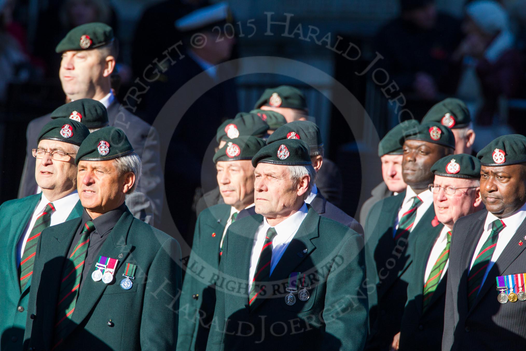 Remembrance Sunday Cenotaph March Past 2013: A16 - Royal Green Jackets Association..
Press stand opposite the Foreign Office building, Whitehall, London SW1,
London,
Greater London,
United Kingdom,
on 10 November 2013 at 11:56, image #1137