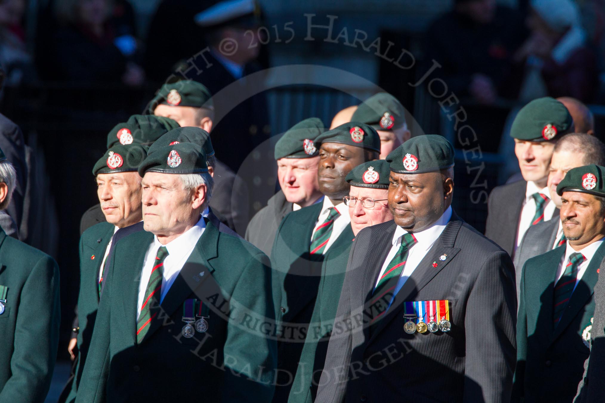 Photo 1311101156321D40134HaraldJoergens Remembrance Sunday Cenotaph March Past 2013: A16 - Royal Green Jackets Association..
Press stand opposite the Foreign Office building, Whitehall, London SW1,
London,
Greater London,
United Kingdom,
on 10 November 2013 at 11:56, image #1138