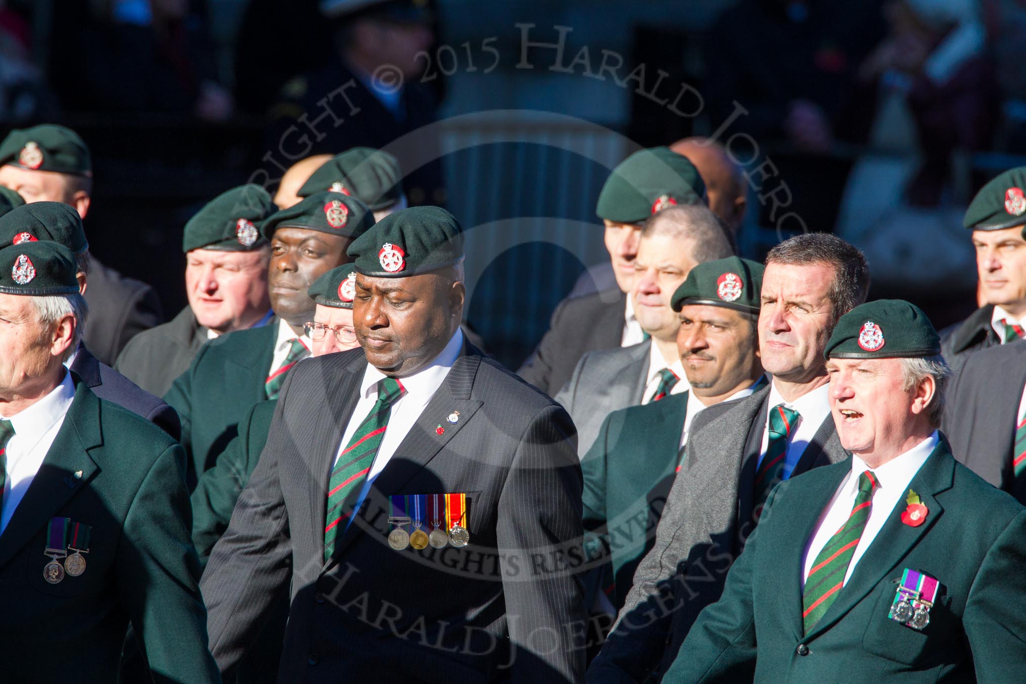 Remembrance Sunday Cenotaph March Past 2013: A16 - Royal Green Jackets Association..
Press stand opposite the Foreign Office building, Whitehall, London SW1,
London,
Greater London,
United Kingdom,
on 10 November 2013 at 11:56, image #1139