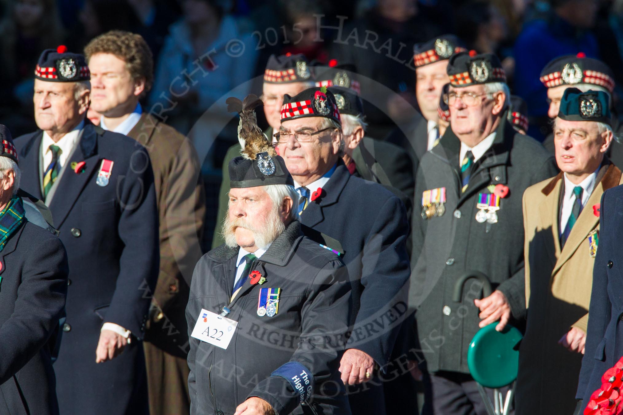 Remembrance Sunday Cenotaph March Past 2013: A22 - Gordon Highlanders Association..
Press stand opposite the Foreign Office building, Whitehall, London SW1,
London,
Greater London,
United Kingdom,
on 10 November 2013 at 11:57, image #1213