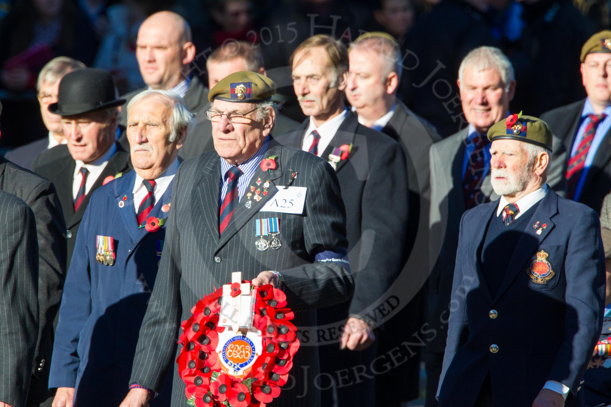 Remembrance Sunday Cenotaph March Past 2013: A25 - Grenadier Guards Association..
Press stand opposite the Foreign Office building, Whitehall, London SW1,
London,
Greater London,
United Kingdom,
on 10 November 2013 at 11:58, image #1231